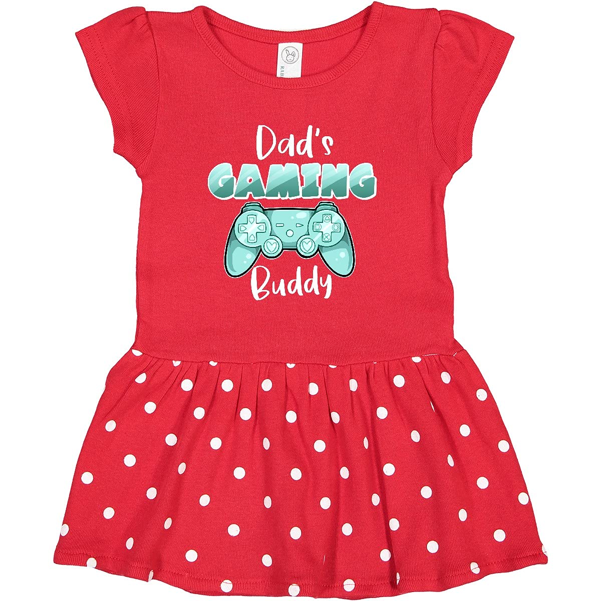 Inktastic Dad's Gaming Buddy - Aqua Controller Toddler Dress for Girls | Cute Gamer Dad & Daughter Matching Outfit | Perfect for Father's Day, Birthday & Family Game Nights