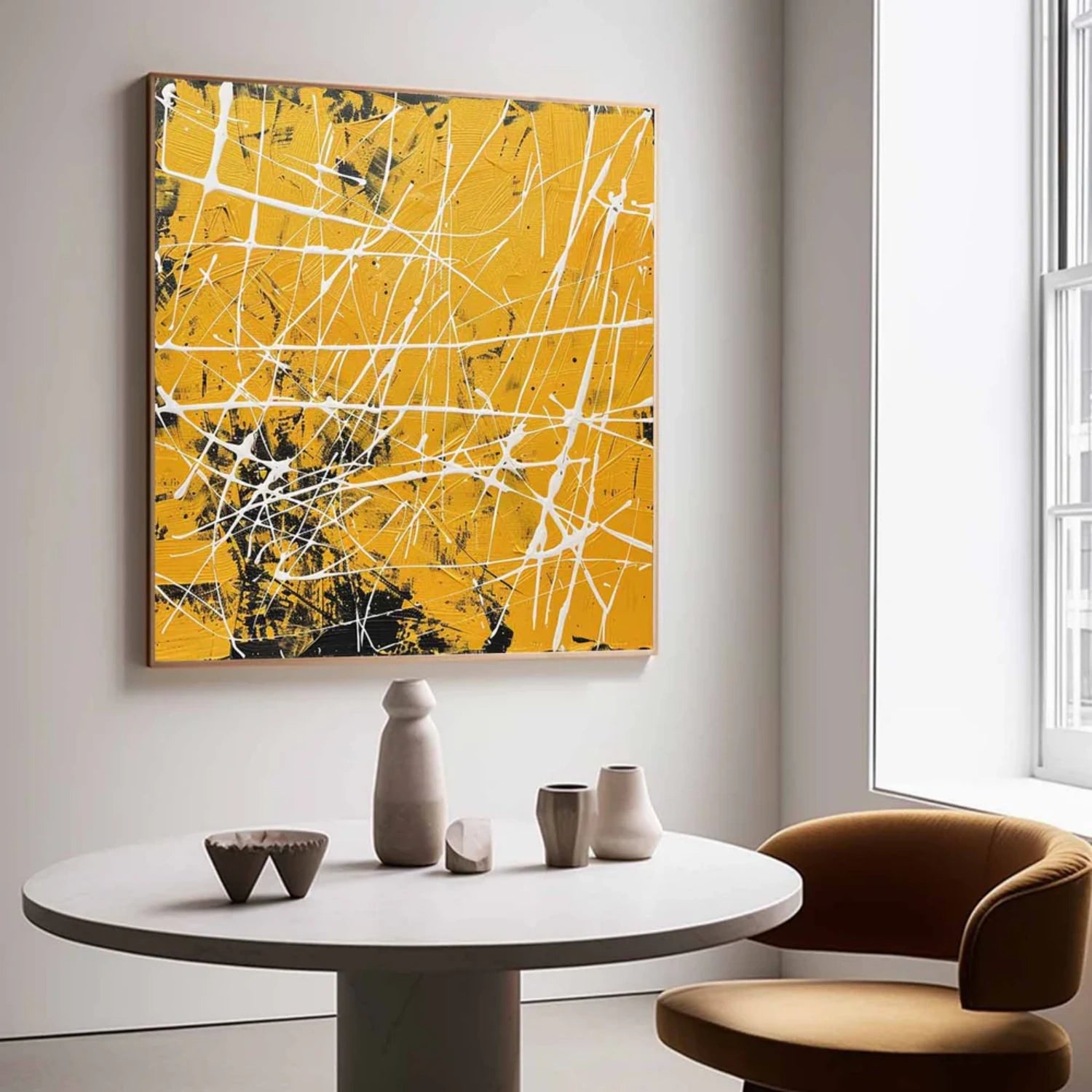 Pollock Art Abstract Painting #JP006 - Modern Wall Decor for Living Room, Bedroom & Office