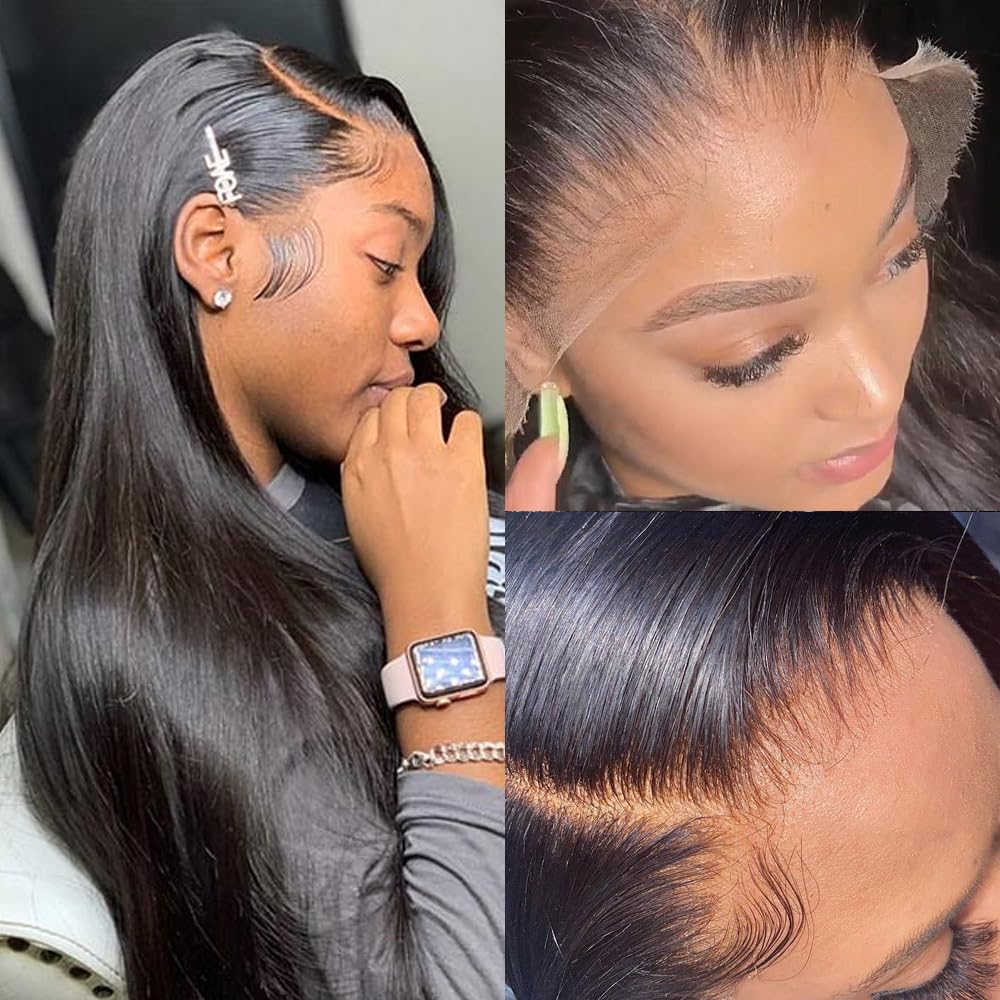 Venice Hair 13x4 SKINLIKE Real HD Lace Closure Wigs - 180% Density Lace Front Wig with 0.10mm Ultra-thin Swiss Lace, Pre-plucked Bleached Knots & Baby Hair | Straight Human Hair Wigs for Daily Wear, Cosplay & Special Occasions