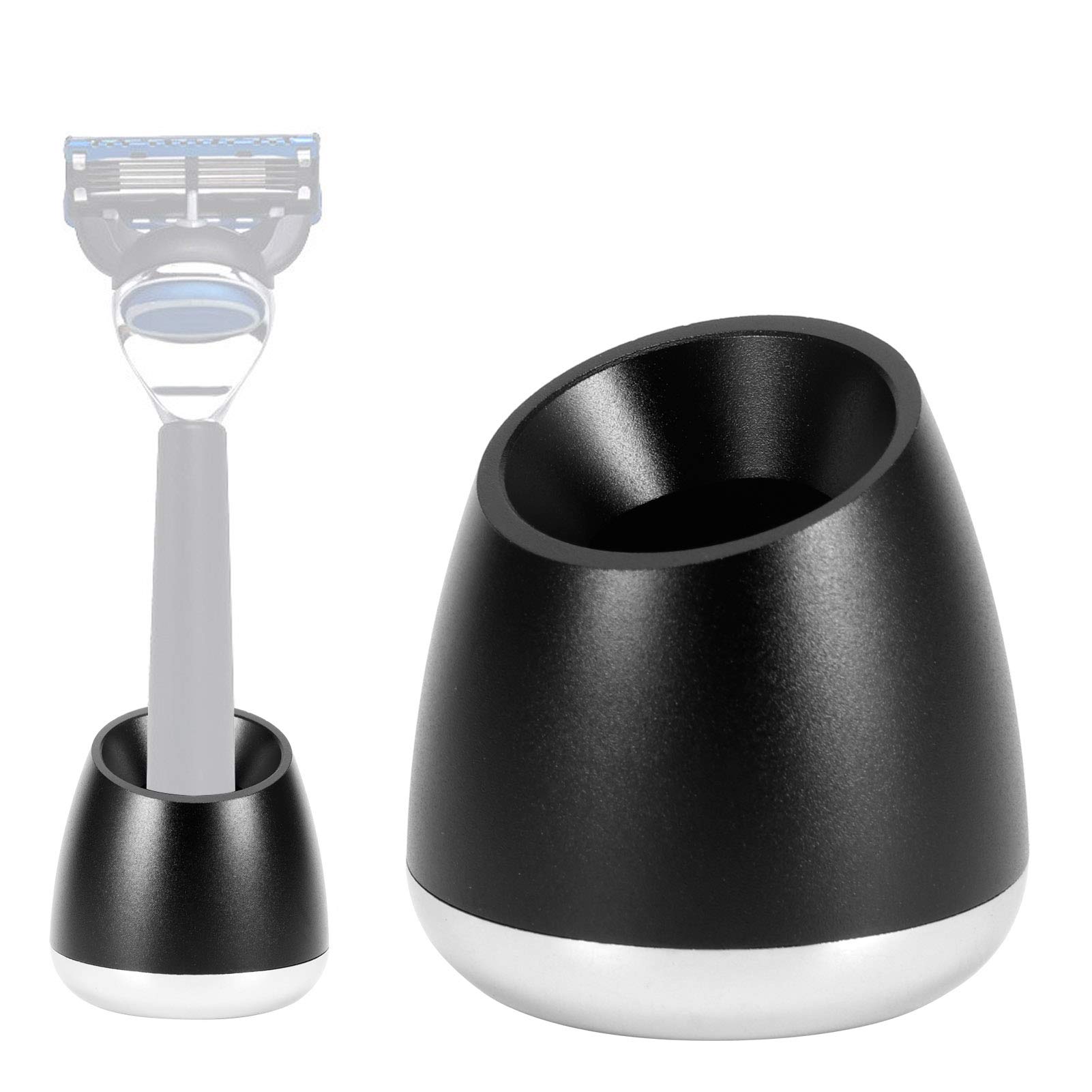 Premium Aluminum Razor Stand for Men - Durable Safety Shaver Holder & Beard Shaving Razor Organizer | Perfect for Bathroom Countertop, Travel & Grooming Station Accessories