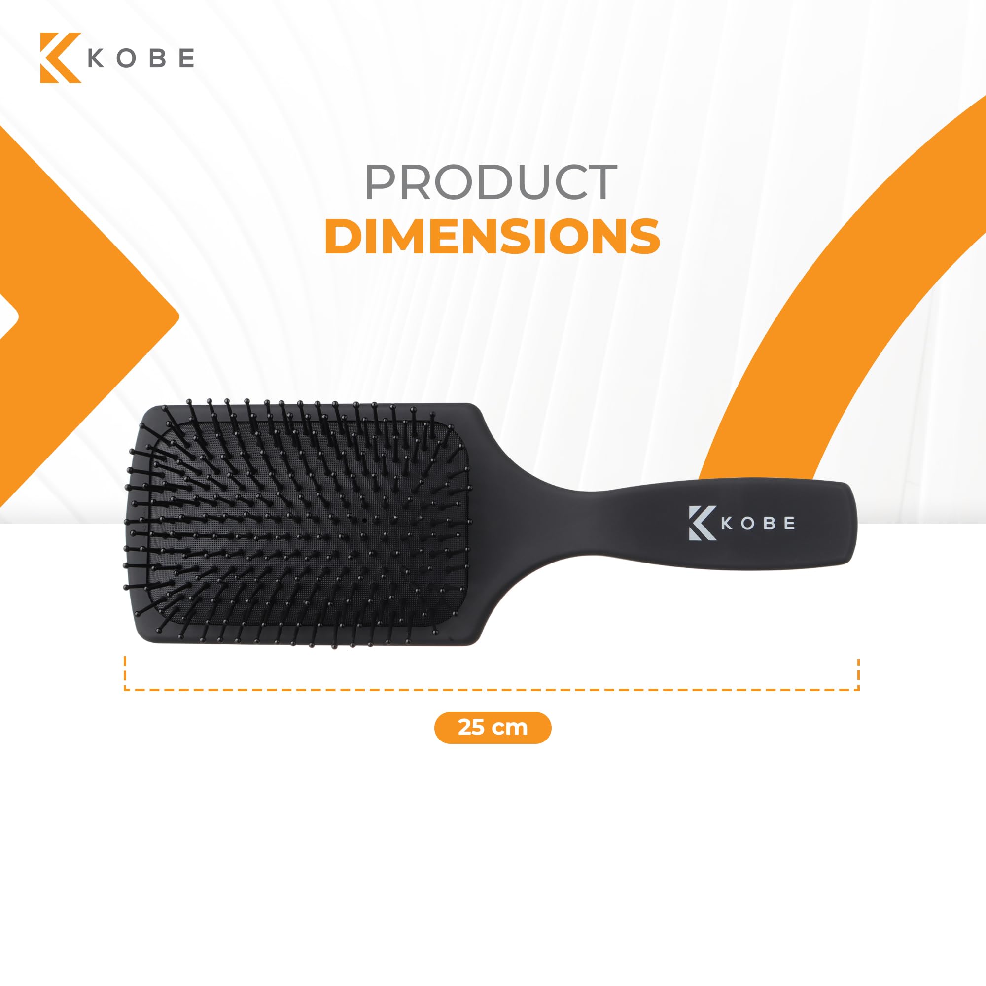 Kobe Professional Hair Brush for Curly Hair - Detangling Paddle Brush for Wet & Dry Hair - Soft Bristles with Cushion Base - Perfect for Styling, Smoothing & Reducing Breakage (Great for Home Use, Salons & Travel)