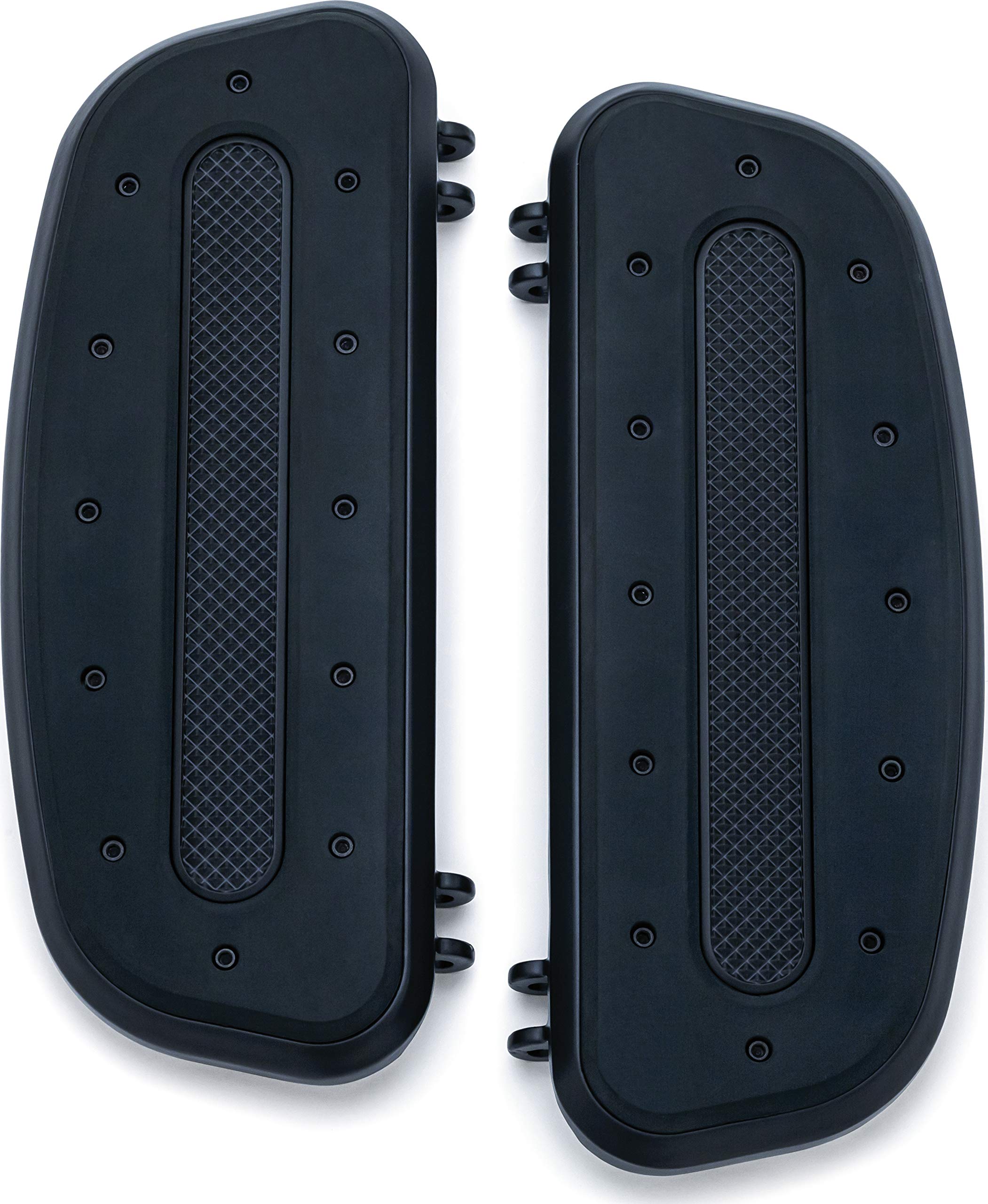 Kuryakyn 7042 Heavy Duty Motorcycle Foot Pegs & Floorboards for Harley-Davidson (1983-2019) - Satin Black Pair - Enhanced Comfort & Control for Long Rides & Cruising