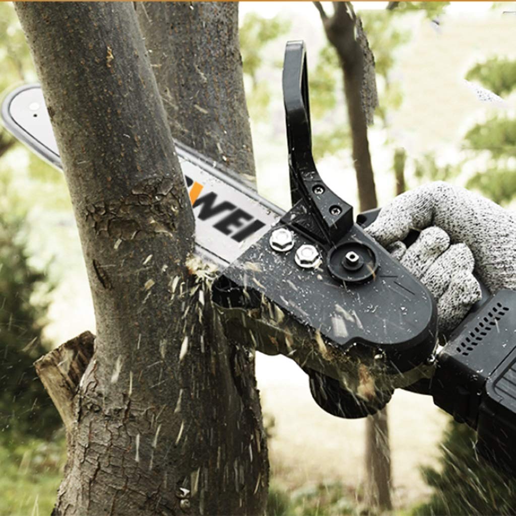 Electric Mini Battery Chainsaw - Portable One-Hand Pruning Shears with Safety Shield, Cordless Garden Saw for Tree Branch Cutting & Wood Trimming (Includes 2 Batteries) | Perfect for Yard Work, Landscaping, DIY Projects & Home Gardening
