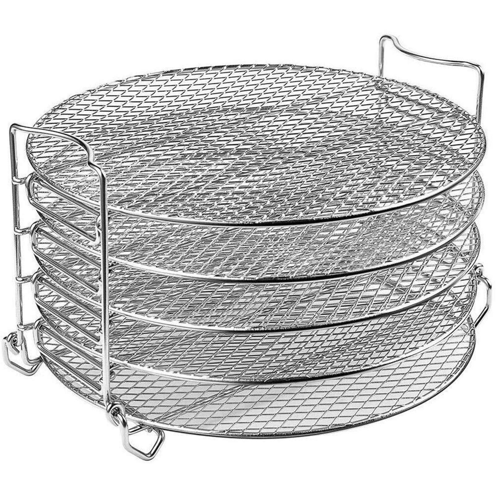 Stainless Steel Dehydrator Stand with 5 Stackable Layers - Food Grade Grill & Air Fryer Rack Accessory (6L) for Drying Fruits, Vegetables, Jerky & Herbs | Perfect for Home Kitchen & Food Preservation