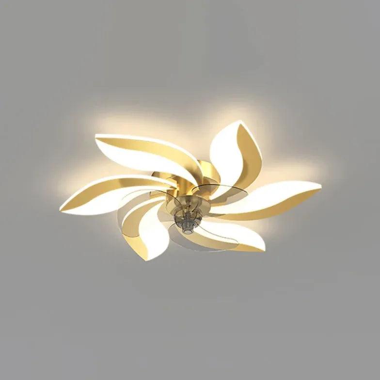 Petal Shape LED Ceiling Fan with Light for Living Room - Modern Stylish Cooling & Lighting Solution for Home, Bedroom, Office