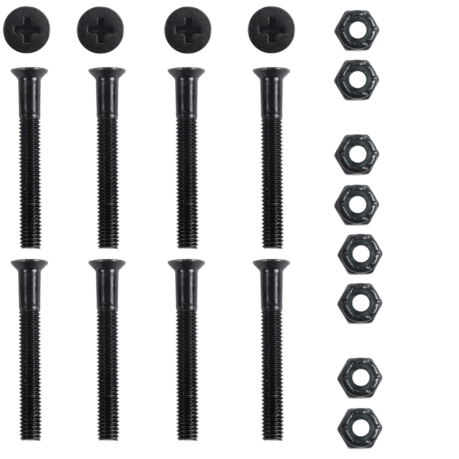 Premium Skateboard & Longboard Hardware Kit - High-Speed Precision Bearings, Shock Pads, Mounting Bolts, Axle Nuts, Spacers & Washers for Smooth Riding | Complete Maintenance & Upgrade Solution for Street, Park & Cruising
