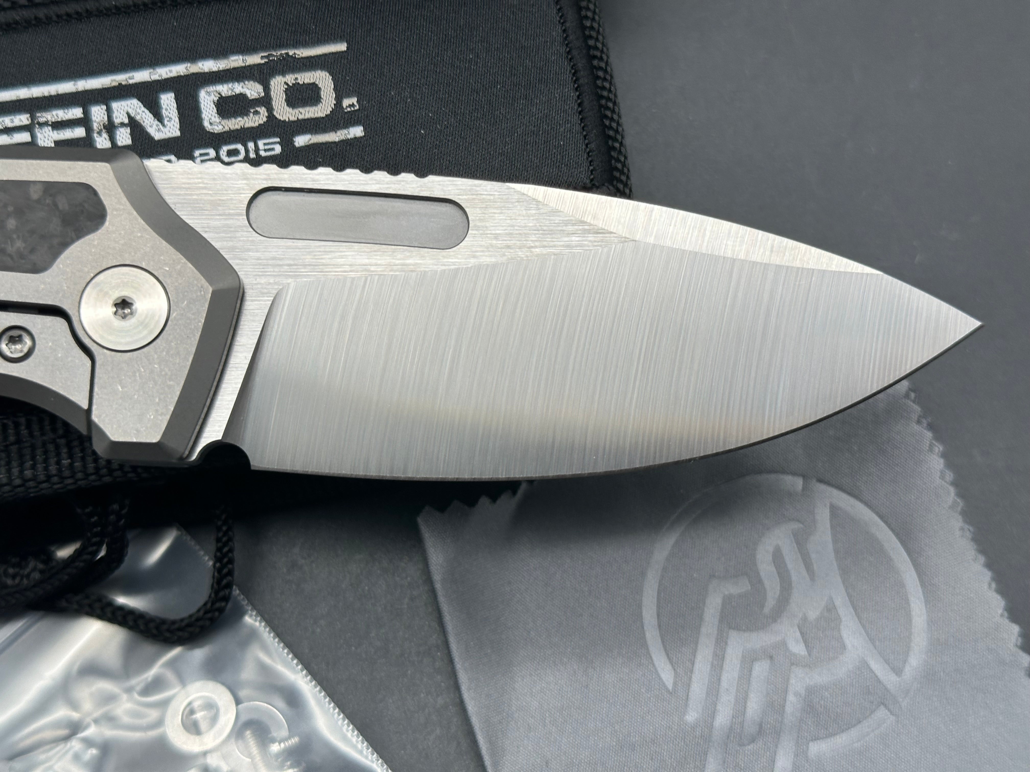 Premium Griffin Scout F3.5 Folding Knife - CPM Magnacut Blade with Satin Finish & Stonewashed Titanium Handles - EDC, Outdoor Survival, Camping, Hunting Gear