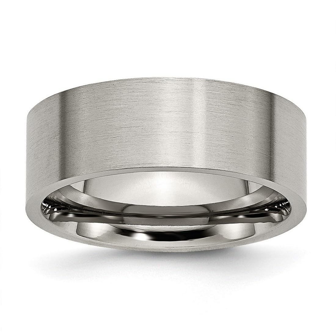 Titanium Flat Band Brushed 8mm Wedding Ring for Women & Men - Durable & Comfortable Unisex Wedding Band for Everyday Wear, Anniversary, Engagement, and Special Occasions