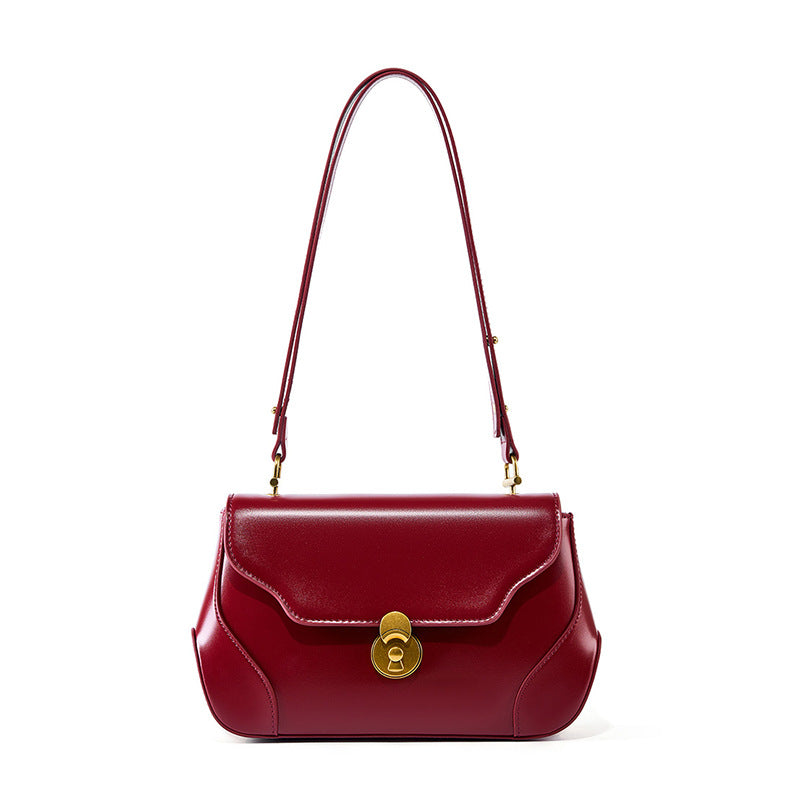 Stylish Small Leather Shoulder Bag for Women - Genuine Leather Crossbody Purse with Adjustable Strap - Perfect for Daily Use, Travel, and Work Commute