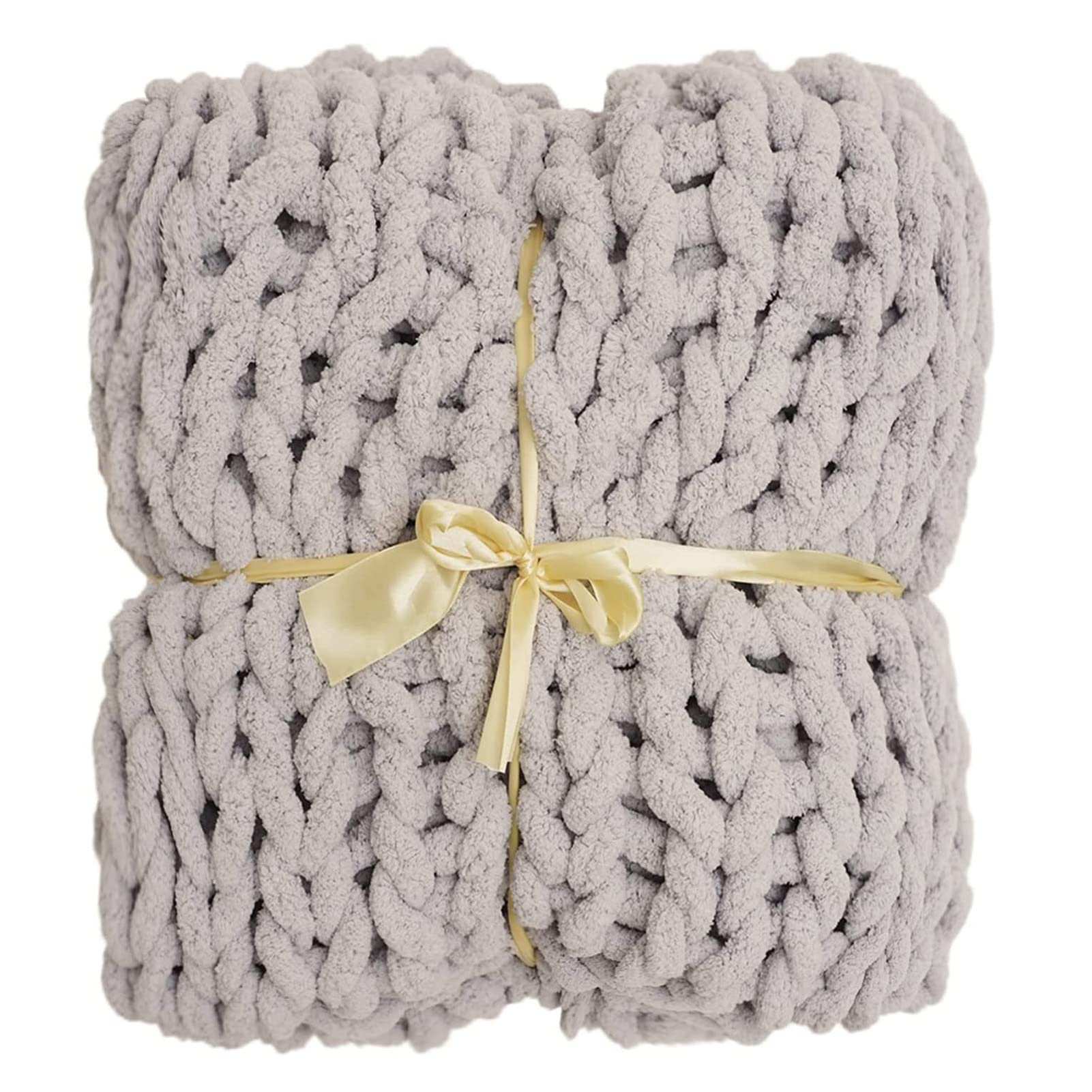 Chunky Knitted Blanket - Extra Large Soft Weighted Throw Blanket with Cable Knit Design | Cozy Oversized Blanket for Couch, Bed, Sofa, Pet Mat & Baby | Perfect Gift for Housewarming, Christmas & Winter Nights