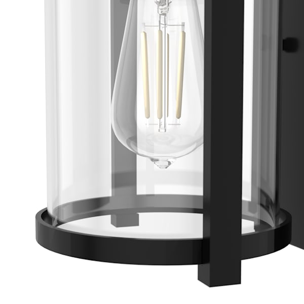 Hunter Astwood Matte Black 1 Light Wall Sconce - Modern Indoor/Outdoor Lighting for Bedroom, Hallway, Porch & Patio