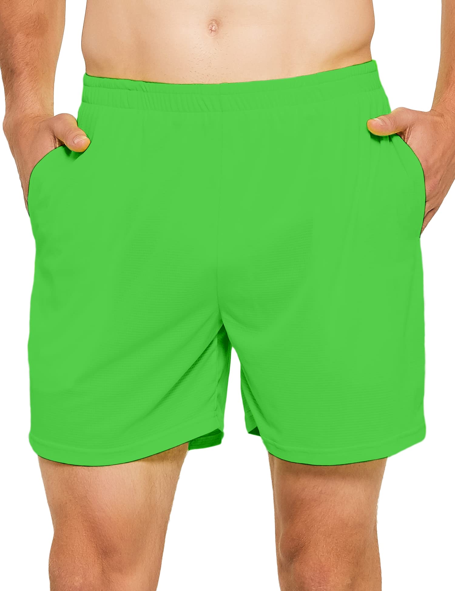 DEMOZU Men's 5 Inch Quick Dry Running Shorts - Breathable Workout Gym Athletic Shorts with Pockets for Tennis, Jogging & Training