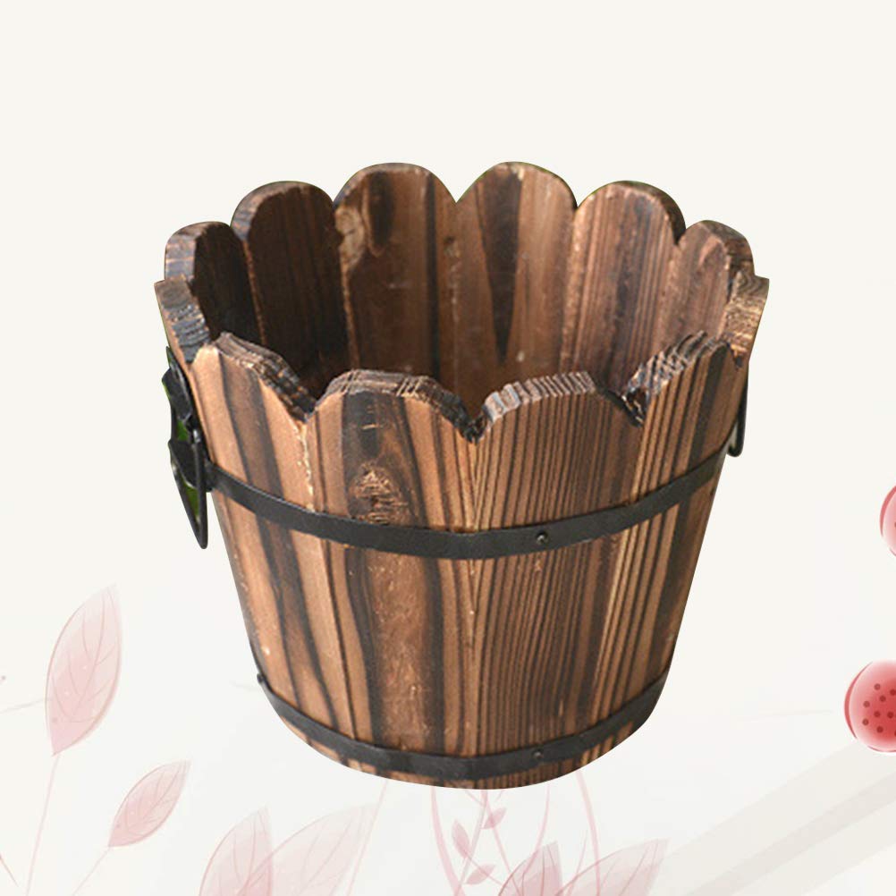 Handmade Carbonized Wood Succulent Planter Pot - Small Decorative Flower Pot for Desk, Office & Home Decor - Perfect for Succulents, Cacti & Air Plants