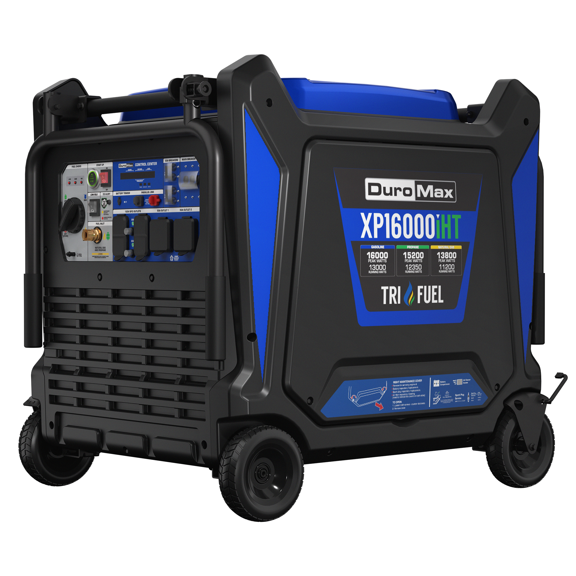 16,000 Watt Tri Fuel Portable Inverter Generator with CO Alert - Reliable Power for Camping, RV Trips & Emergency Backup