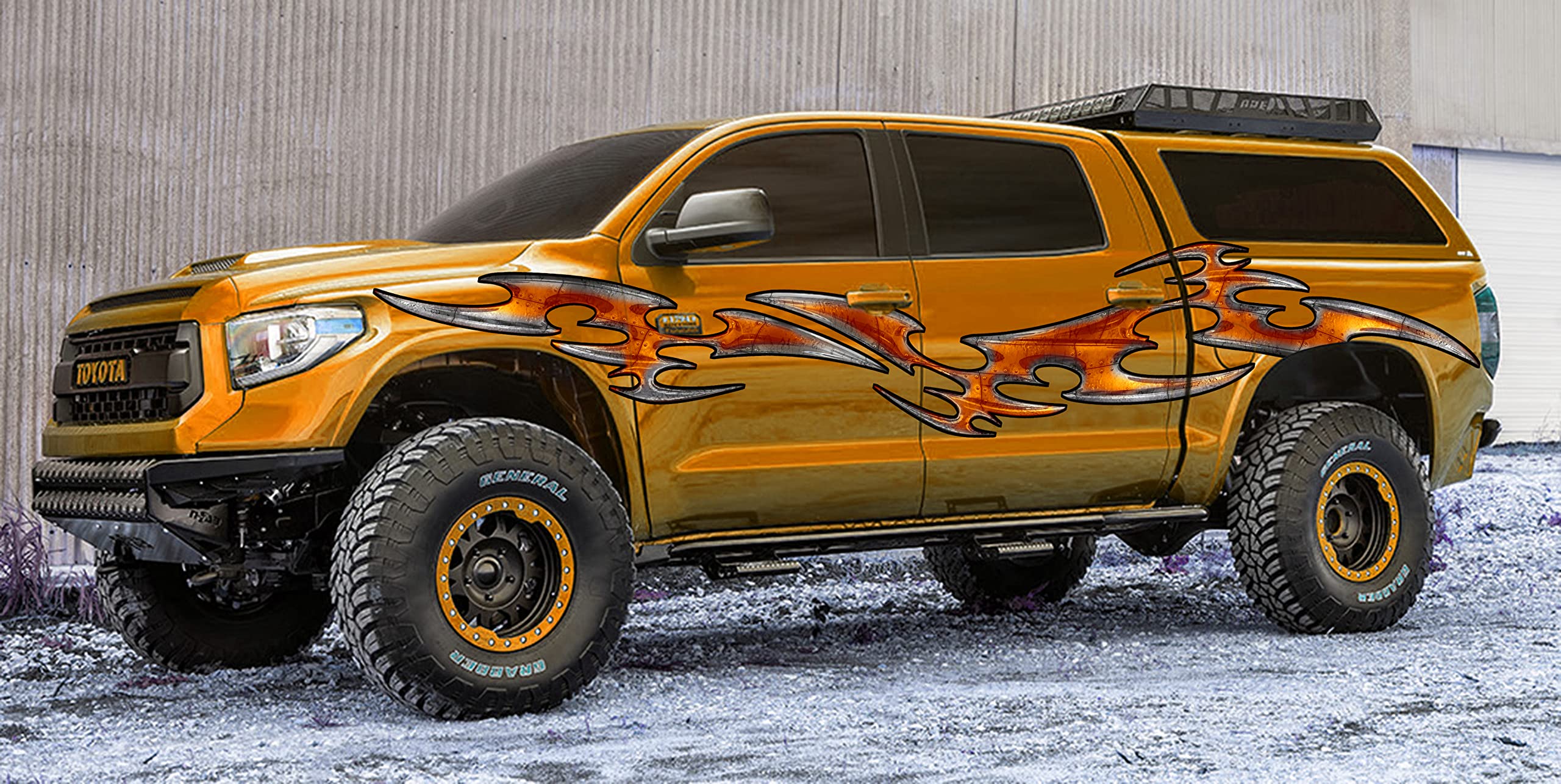 Premium Carbon Fiber Tribal Truck Vinyl Graphics Decal - 20x60 Inches - Waterproof & UV Resistant - Easy to Apply - Enhance Your Truck's Style for Off-Roading & Custom Car Shows