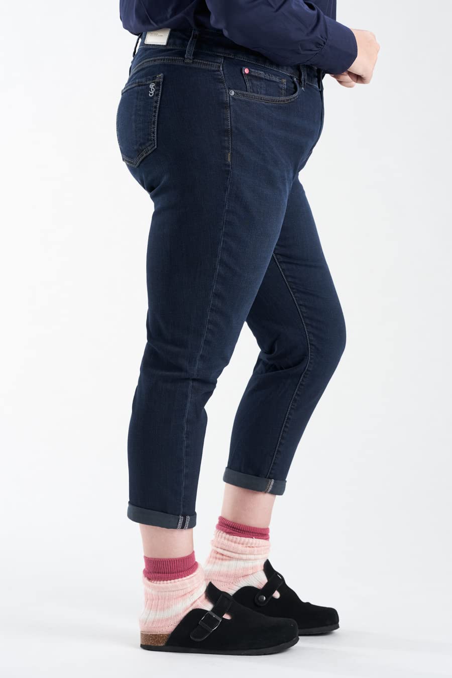 SLINK Jeans Mid Rise Easy Fit Boyfriend - Stretch Denim Pants for Women - Plus Size 14-24 - Comfortable Casual Wear for Everyday & Office