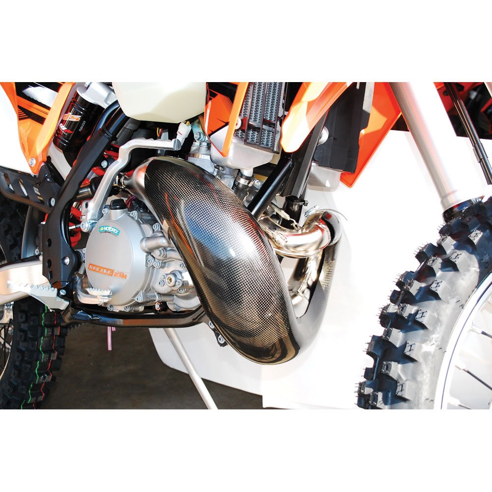 Enduro Engineering Carbon Fiber Pipe Guard for Husqvarna TE 250i Fuel Injected Dirt Bike (2018 Model) - Lightweight Protection for Off-Road & Trail Riding