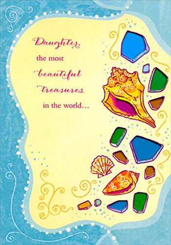 Beautiful Treasures: Colorful Die-Cut Shell Window Birthday Card for Daughter | Thoughtful Gift for Daughter's Birthday, Graduation, or Special Occasion
