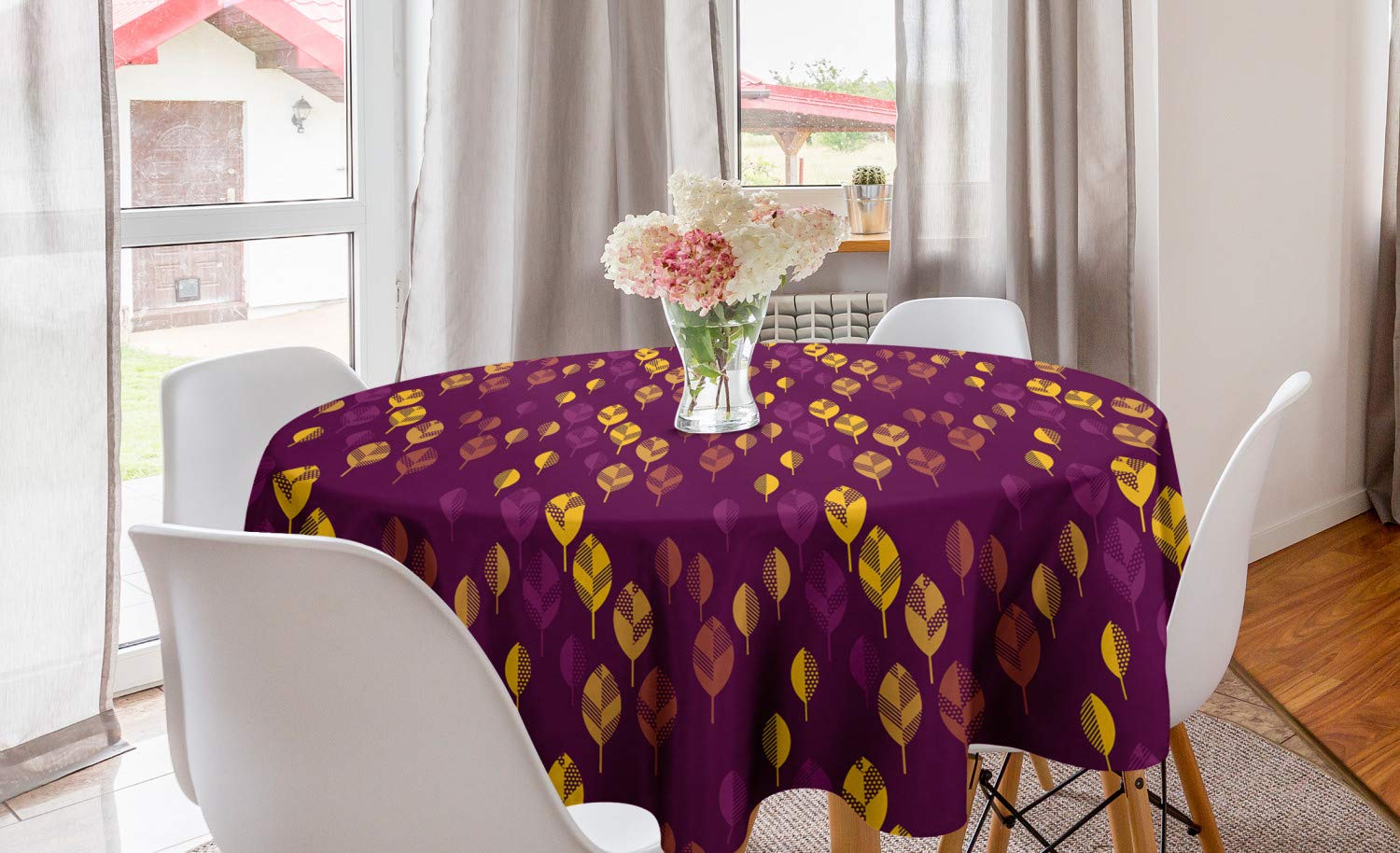 Ambesonne Autumn Round Tablecloth - 60