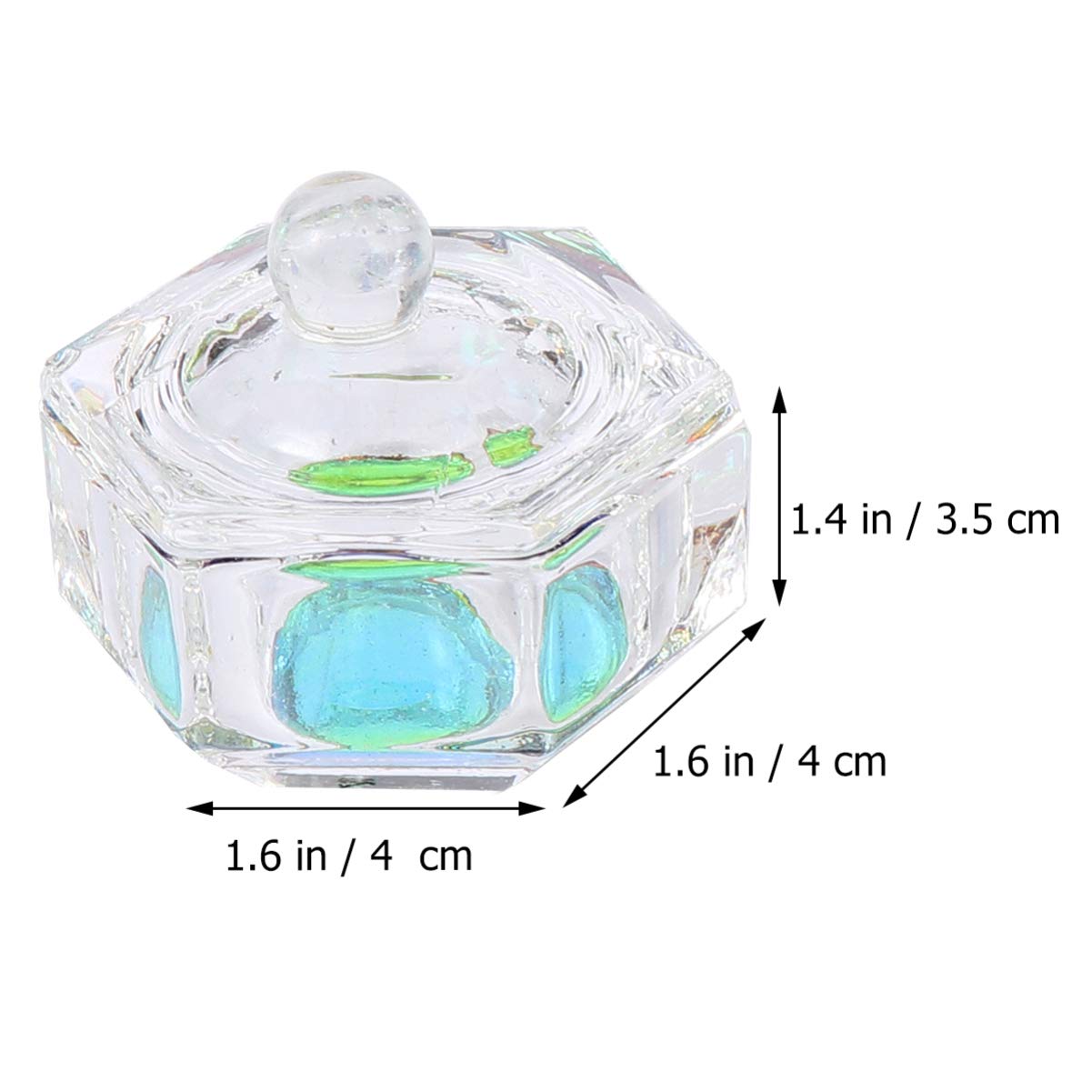 2PCS Crystal Clear Acrylic Dappen Dish for Nail Art - Liquid Glass Nail Polish Mixing Cup with Non-Slip Base - Perfect for Salon, DIY Manicure & Nail Extension Designs