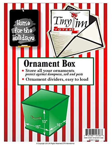 Christmas Ornament Storage Box with Secure Zip Top - Holds 75+ Large Ornaments, Green - Perfect for Holiday Decor Organization & Seasonal Storage