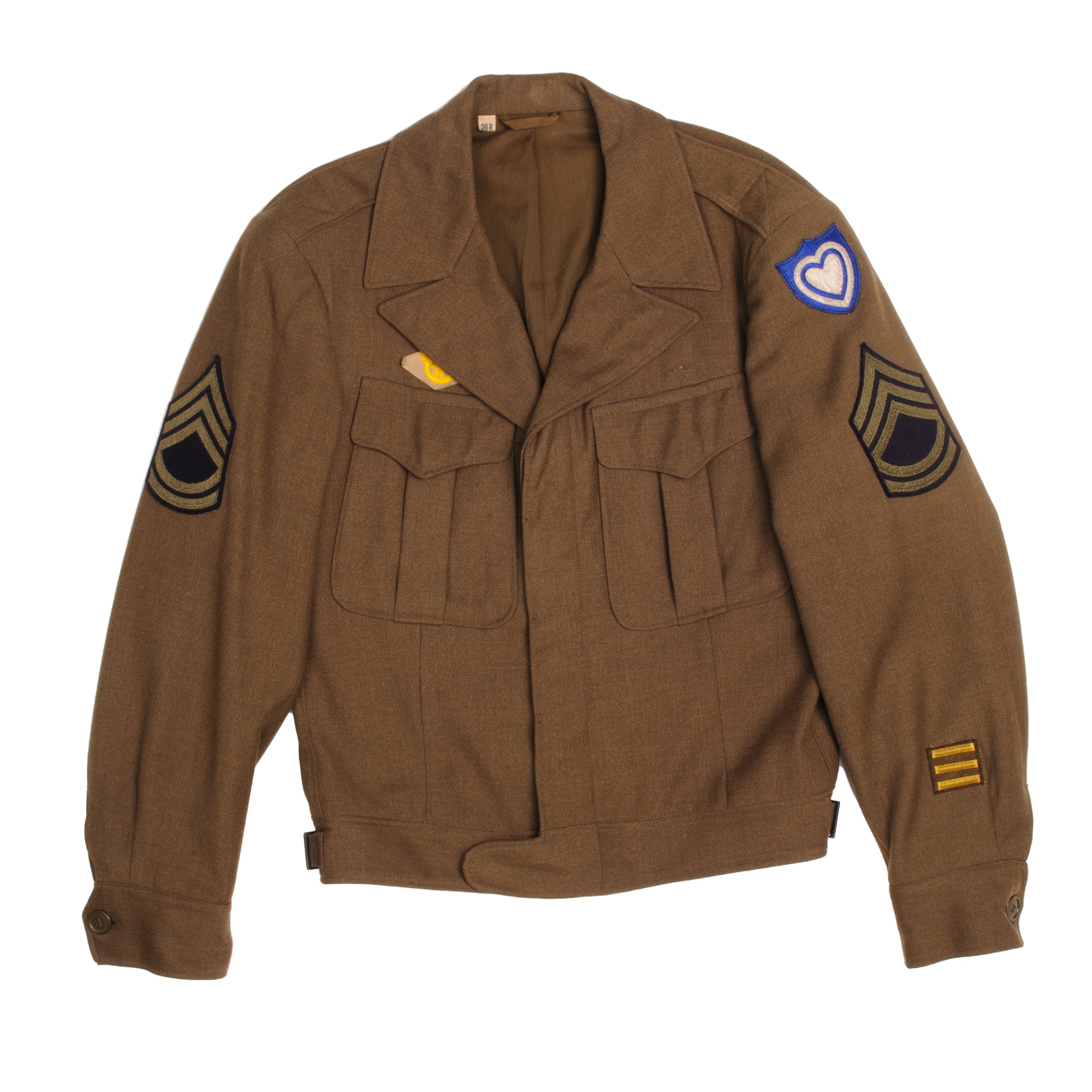 Vintage US Army Officer Dress Ike Jacket 1940s WWII - Size 36R - Authentic Military Uniform for Collectors & Historical Reenactments