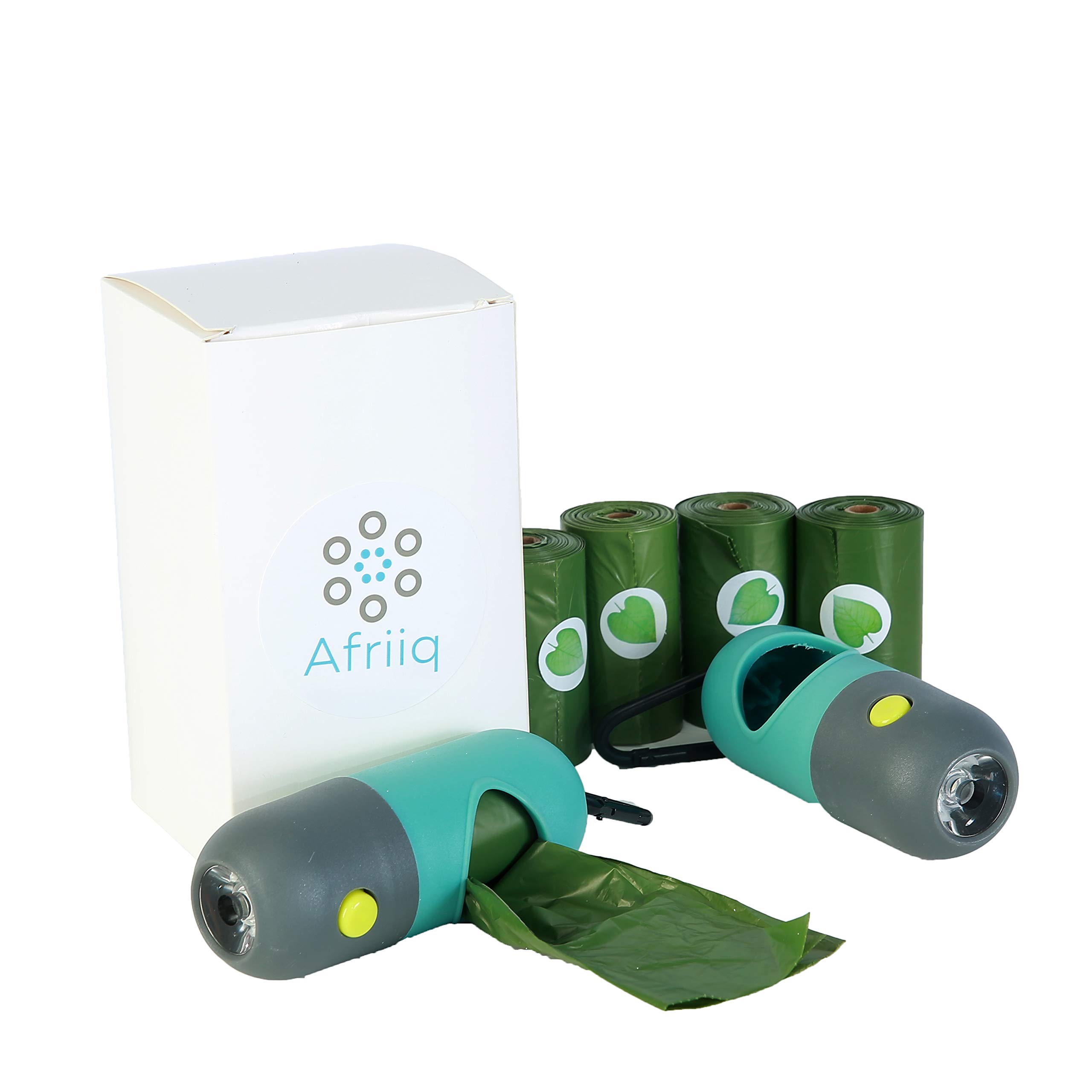 Eco-Friendly Biodegradable Dog Poop Bags with LED Flashlight Dispenser - Leakproof & Durable Pet Waste Bags for Nighttime Dog Walking, Park Cleanup & Outdoor Adventures