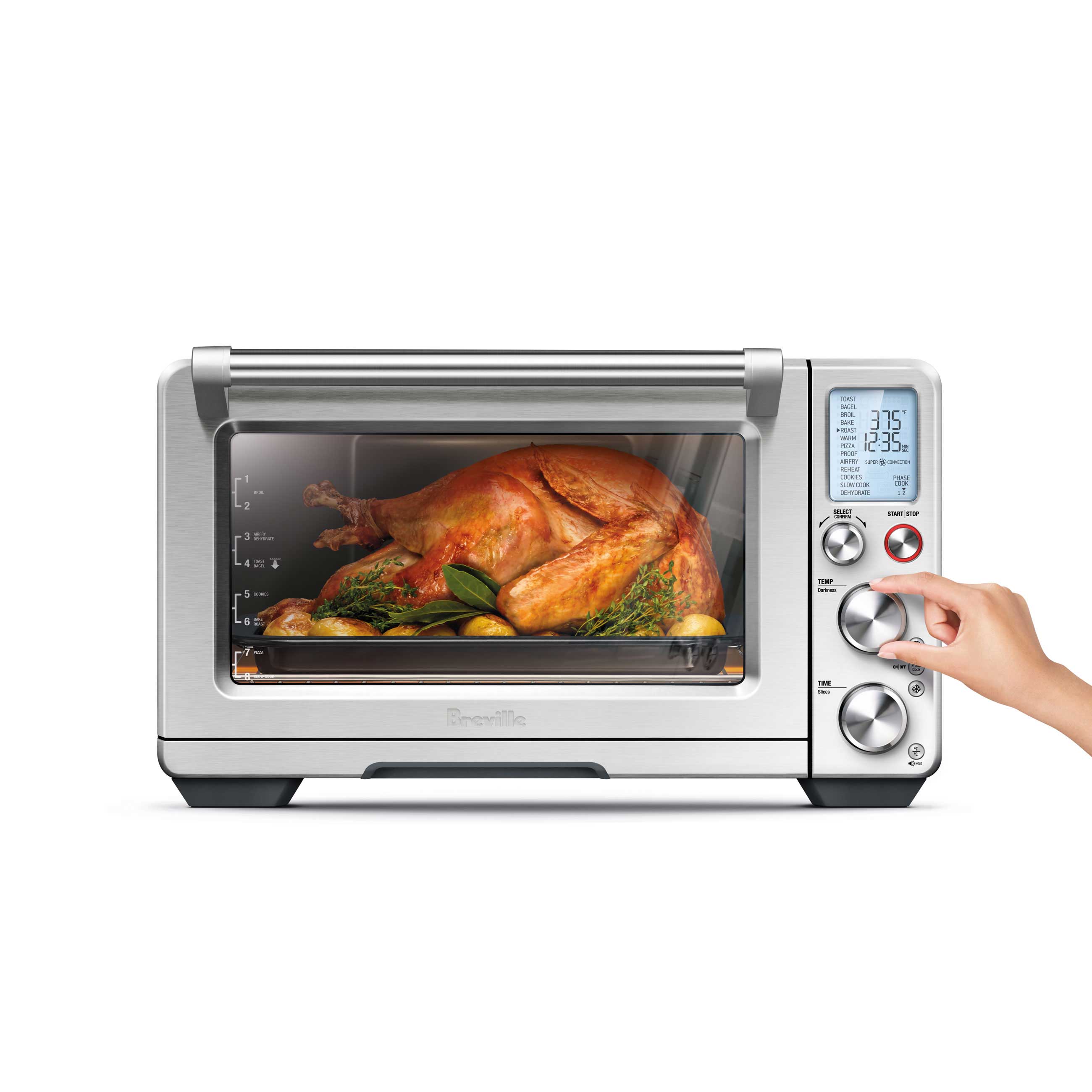 Breville Smart Oven Air Fryer Pro - Countertop Convection Toaster Oven with Air Fryer Function, Brushed Stainless Steel (BOV900BSS1BCA) - Perfect for Baking, Roasting, Broiling & Air Frying in Small Kitchens