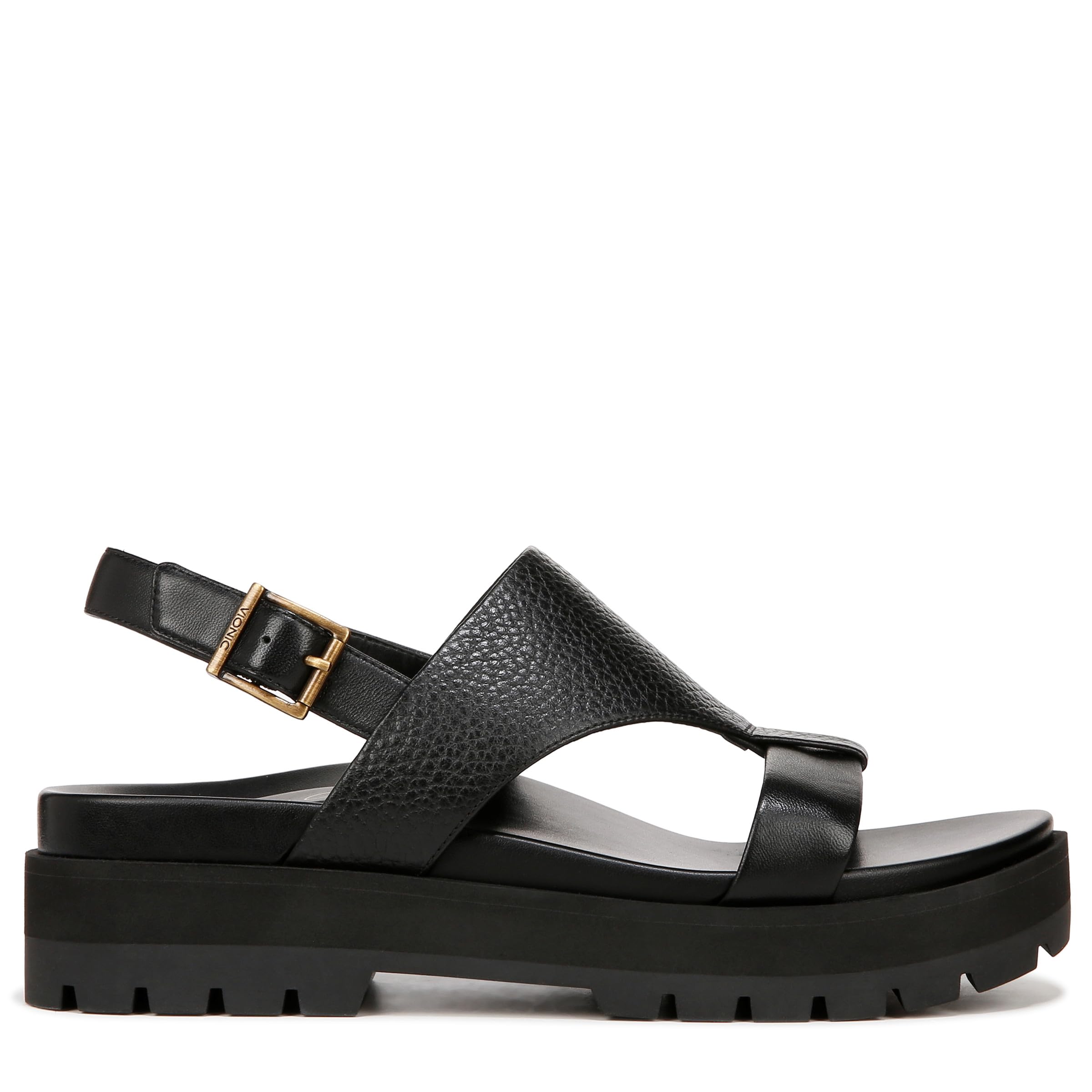 Vionic Women's Alondra Lug Ankle Strap Heeled Sandals - Comfortable Orthopedic Support for Walking, Work & Dressy Occasions