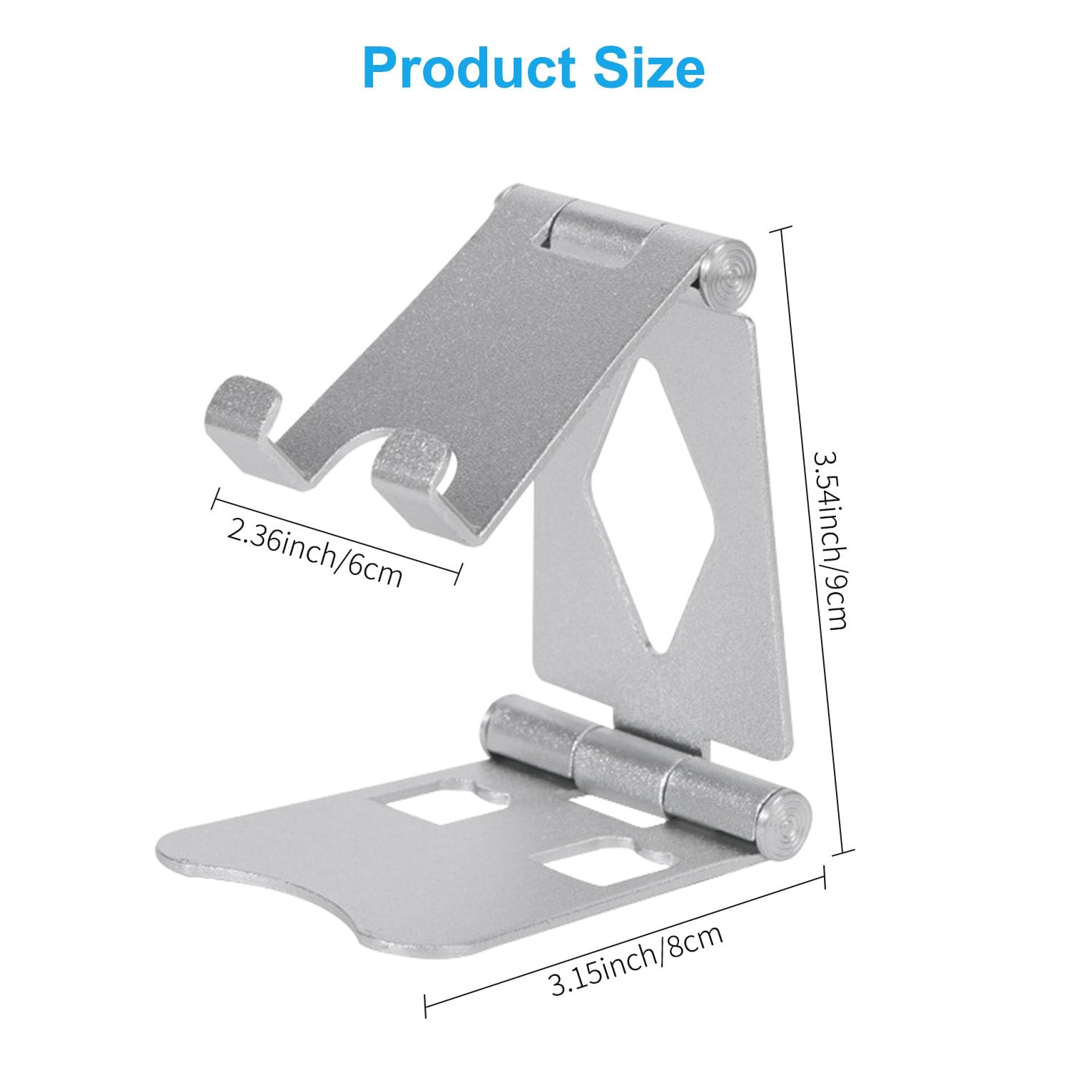 Adjustable Aluminum Phone Stand for Desk - Universal Smartphone Holder Compatible with iPhone 14/13/12/11 Pro Max, Samsung Galaxy, Huawei & More - Perfect for Home Office, Video Calls & Hands-Free Viewing