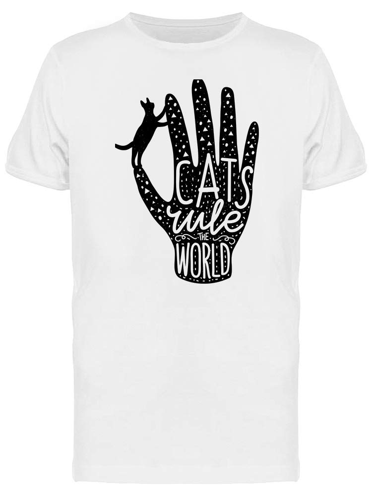 Black Cat and Human Hand Graphic T-Shirt for Men - Stylish Casual Wear for Everyday Outfits and Cat Lovers