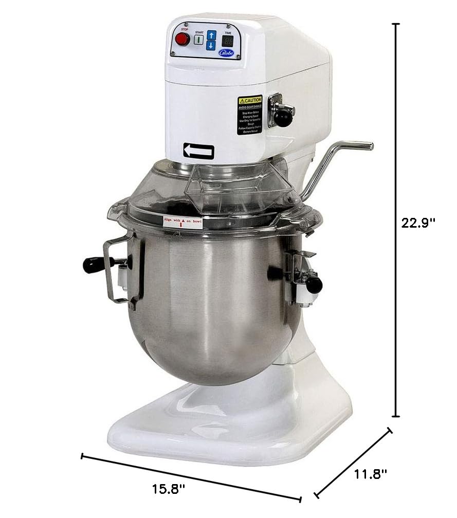 Globe Food Equipment SP08 8-Quart 3-Speed Commercial Countertop Planetary Mixer - Stainless Steel Bowl, 115V NSF Certified - Perfect for Bakeries, Restaurants & Home Baking