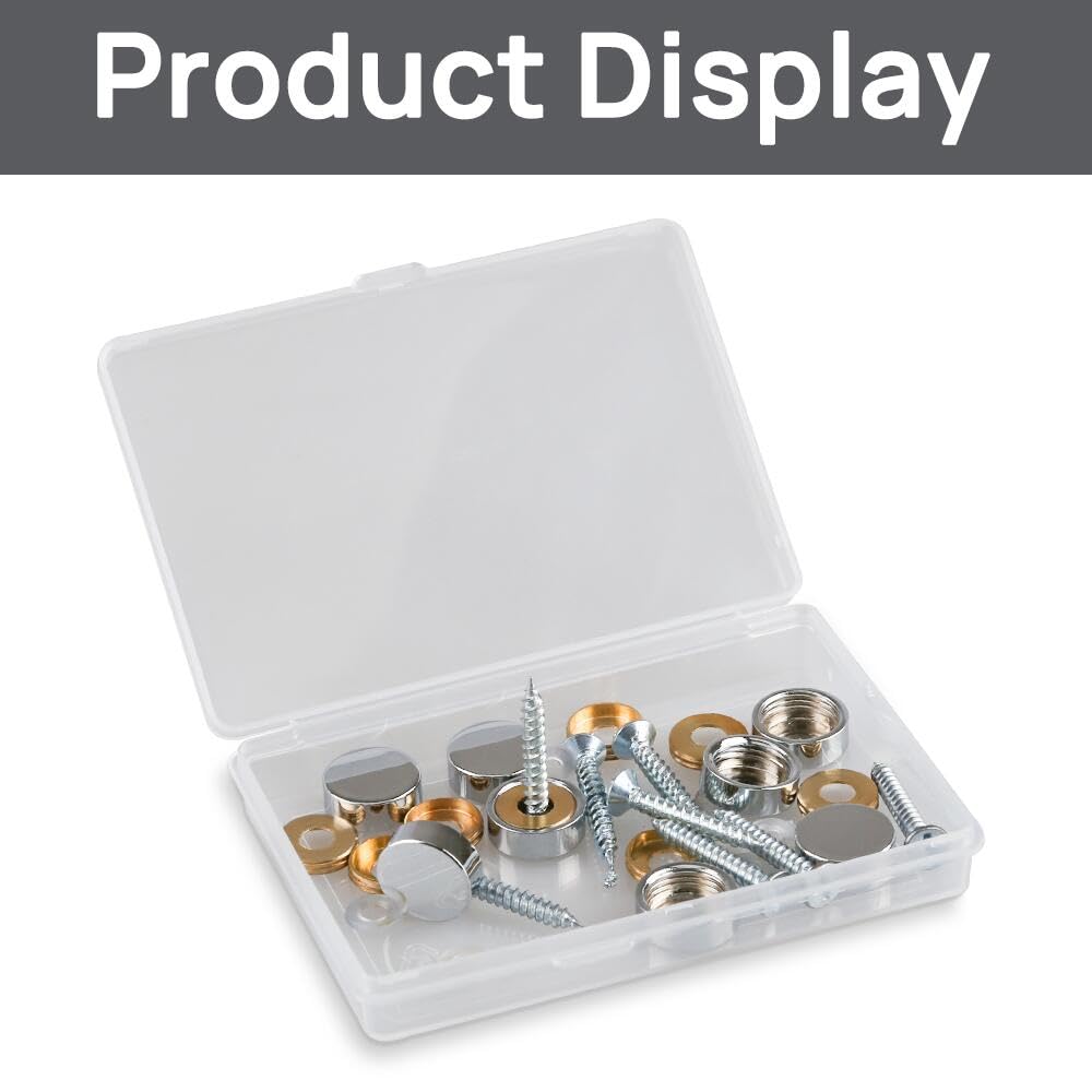 Decorative Solid Brass Mirror Screws with Silver Caps - 14MM (8 Pack) - Perfect for Framed Mirrors, Bathroom Fixtures & Home Decor Fastening