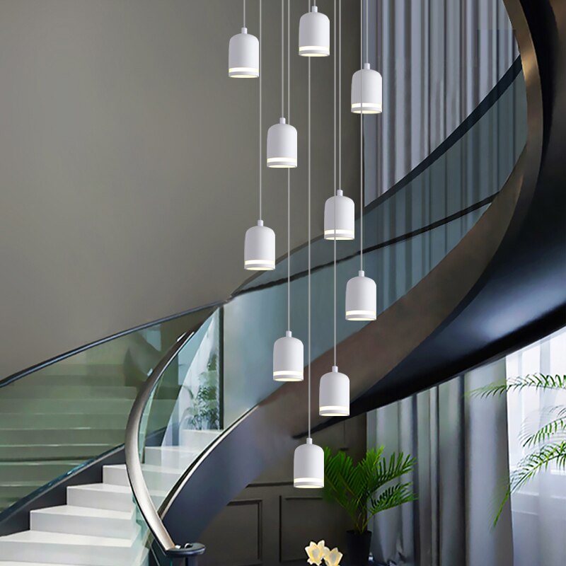 Swirl Staircase Chandelier - Modern Crystal Ceiling Light Fixture for Foyer & Stairwell | Elegant Home Lighting Solution for Entryway, Hallway & Staircase Decor