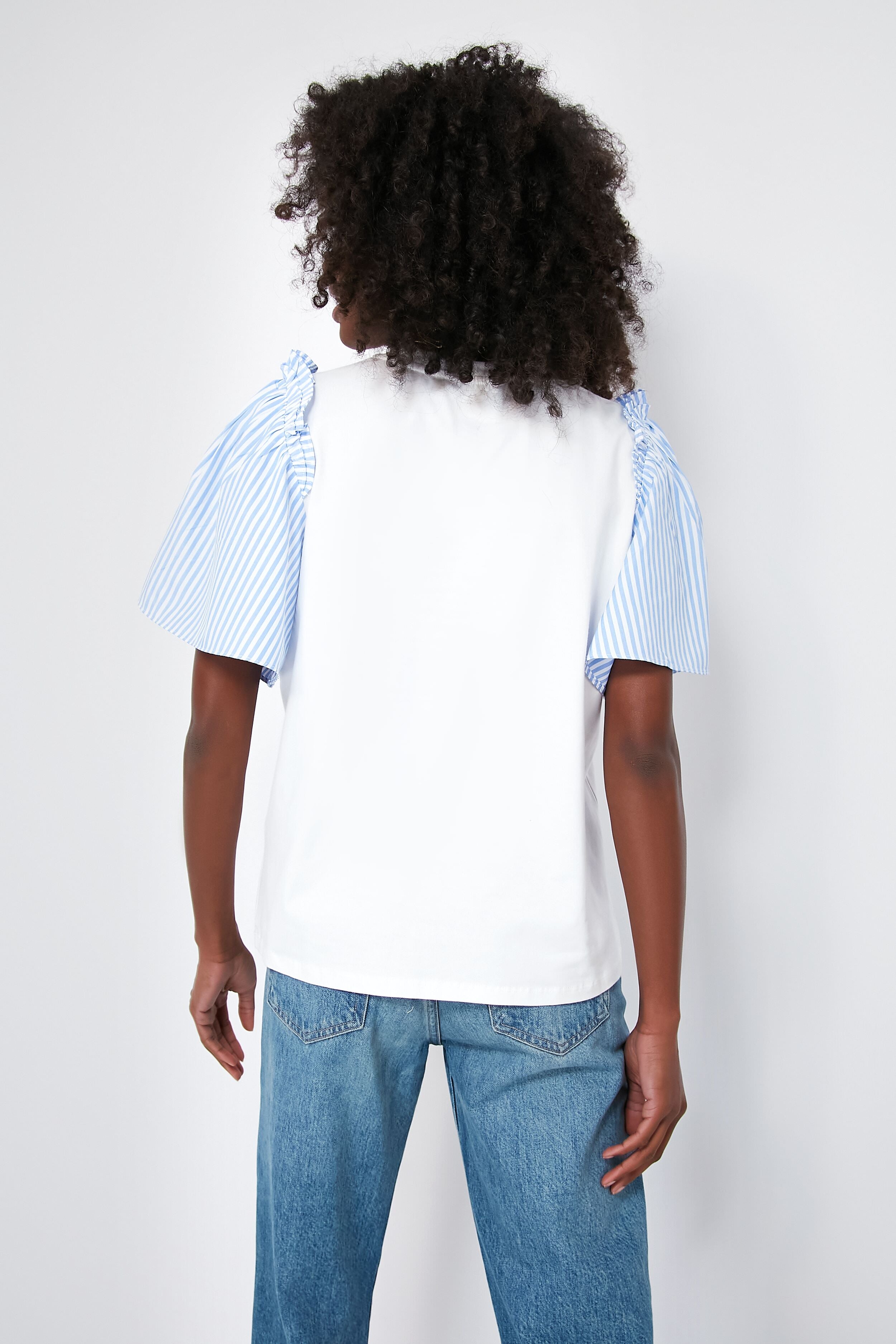 Blue Stripe Mollie Blouse - Women's Stylish Casual Top for Summer | Perfect for Office, Date Night & Weekend Outings