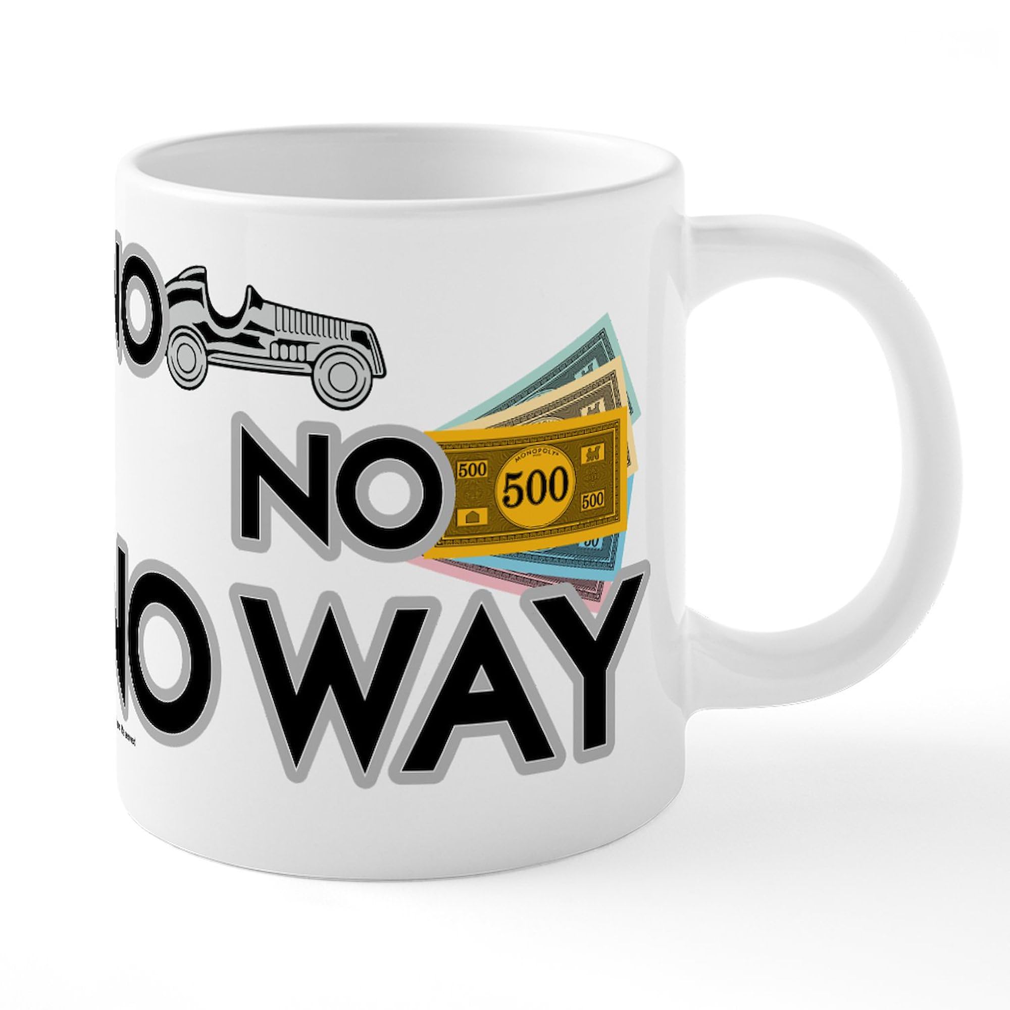 Monopoly NO WAY 20 oz Ceramic Coffee Mega Mug - Large Insulated Coffee Cup for Home, Office & Gifts - Funny Board Game Themed Drinkware