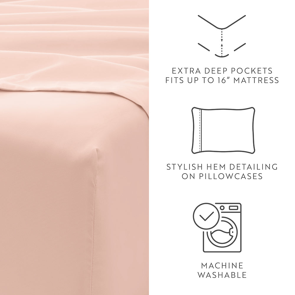 6-Piece Luxury Cotton Bed Sheet Set - Soft, Breathable & Wrinkle-Free - Perfect for Master Bedroom, Guest Room & Dormitory