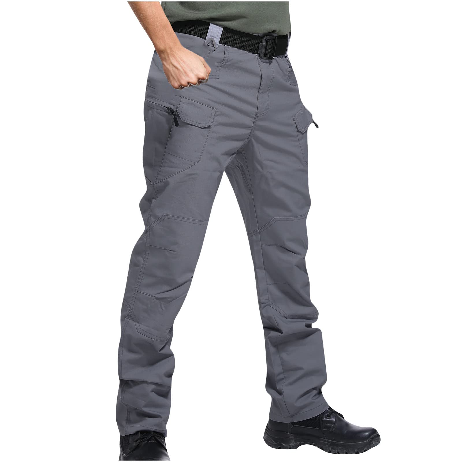 Men's Tactical Lightweight Cargo Pants with Multi-Pockets - Waterproof Military Combat Work Trousers for Outdoor Hiking, Camping & Adventure Activities