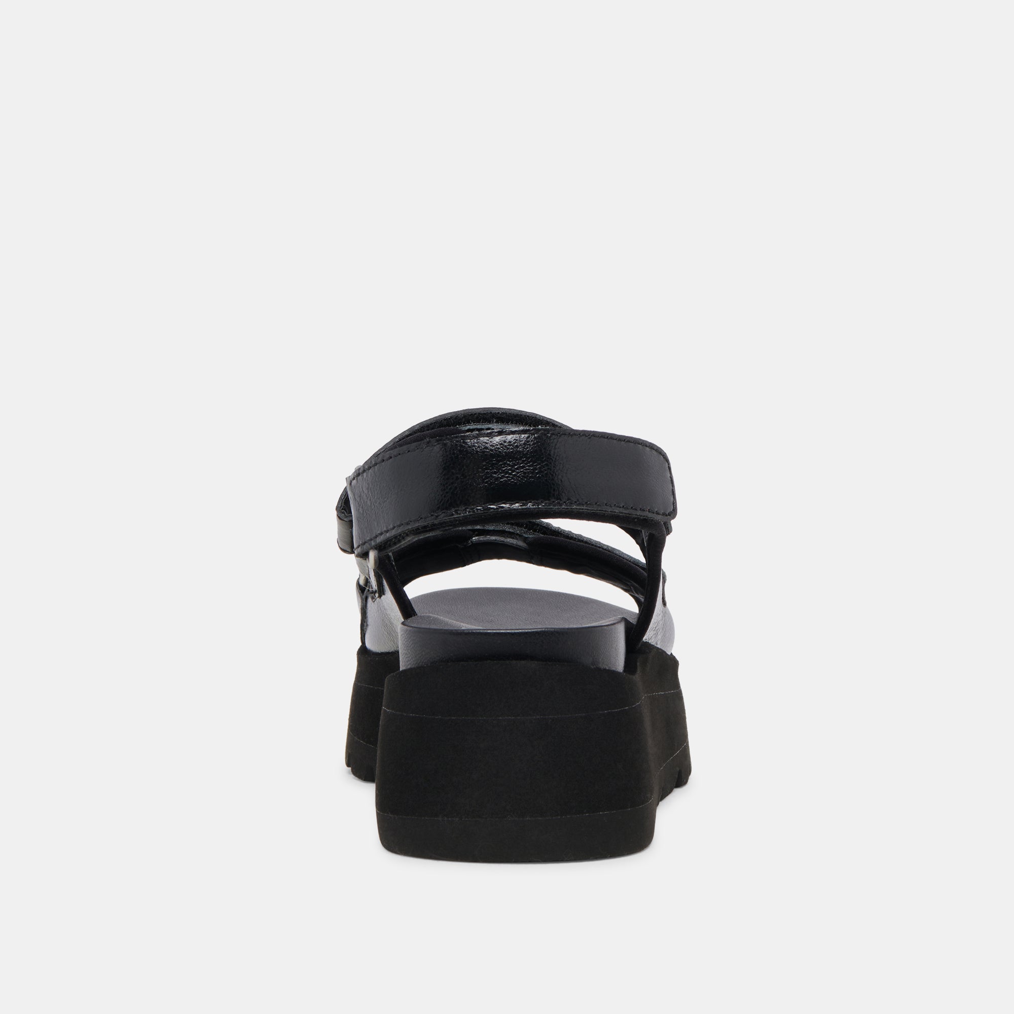 Stylish Dubai Sandals in Midnight Crinkle Patent Leather - Perfect for Beach Vacations, Summer Outfits & Casual Wear