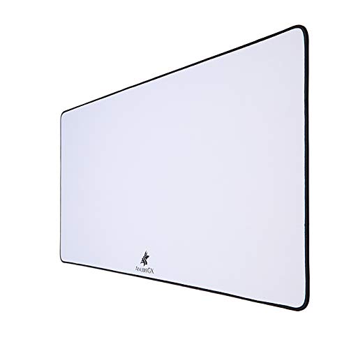 AnubisGX 68 Color/Size Options XXL Gaming Mouse Pad (48x24 Inch) - Premium Waterproof Non-Slip Desk Mat for PC, Computer & Office Use - White Mousepad with Black Stitching - Perfect for Gaming, Work & Home Office Setup