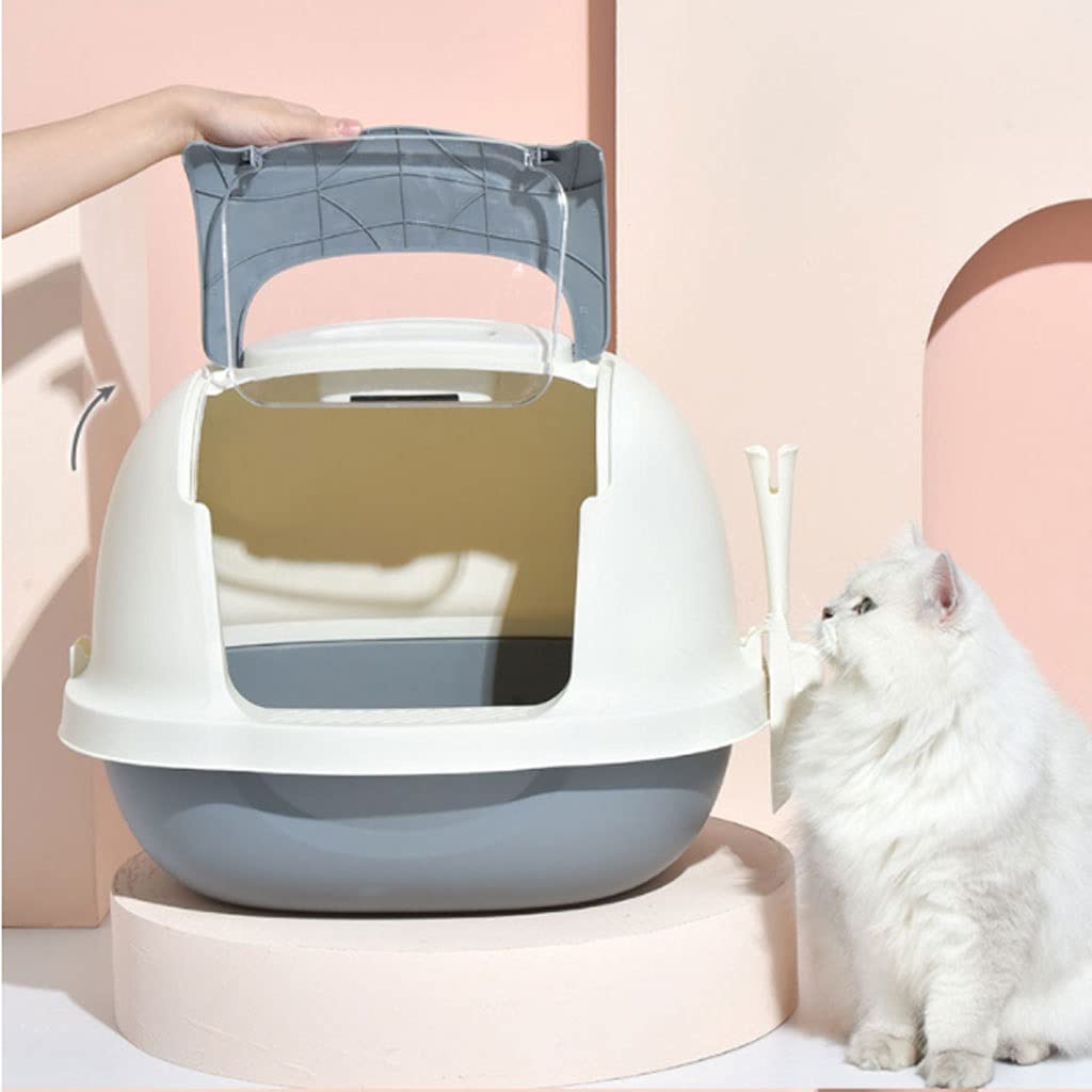 Fully Enclosed Cat Litter Box - Large Anti-Splash Design with Odor Control | Modern Cat Toilet for Home Use | Perfect for Multi-Cat Households & Small Spaces (Color: A)