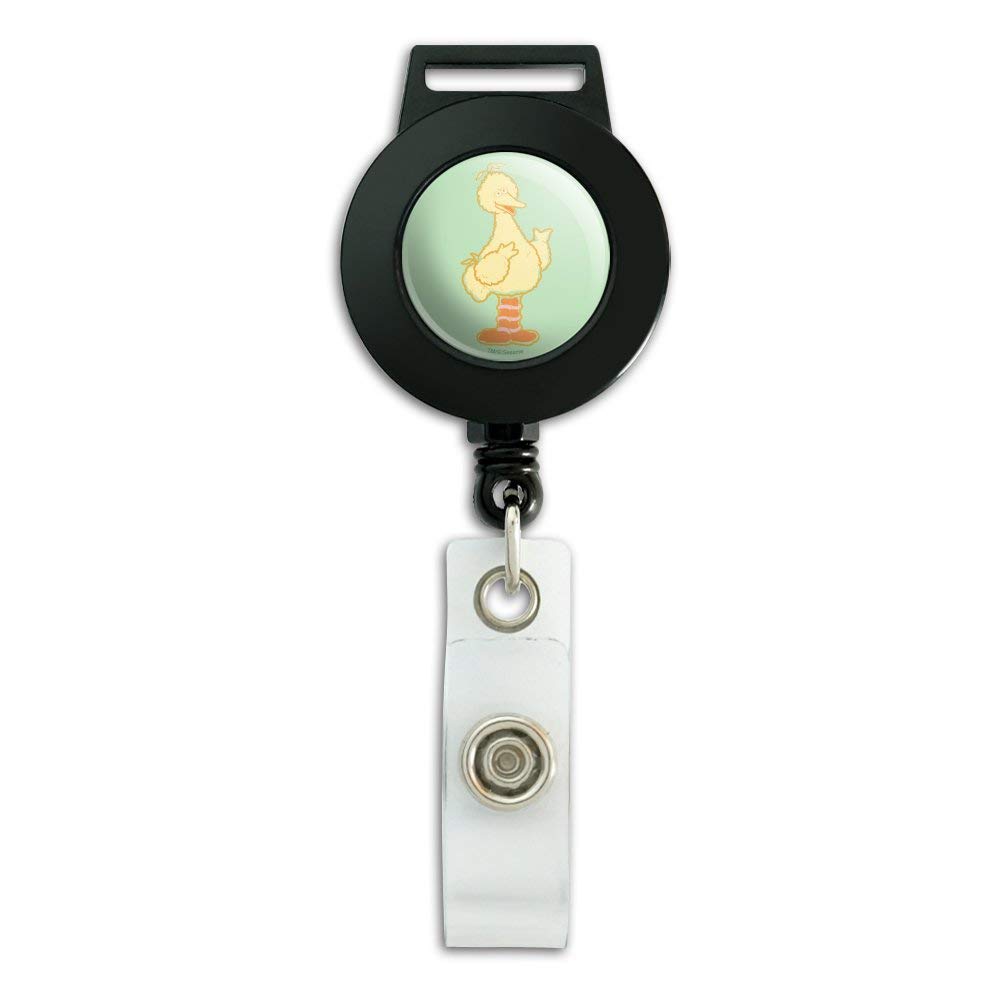 Sesame Street Big Bird Distressed Lanyard - Retractable Reel Badge Holder for ID Cards, Keys & Work Access - Perfect for Teachers, Nurses, Office Workers & Event Staff