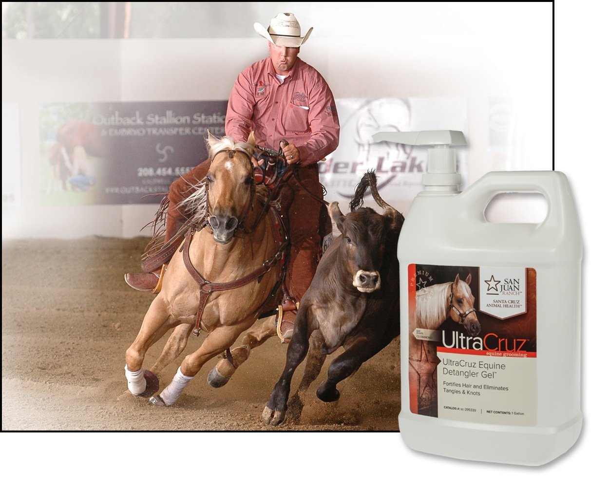 UltraCruz Horse Detangler Gel - 1 Gallon Mane & Tail Conditioner for Tangle-Free Grooming - Perfect for Show Prep & Daily Equine Care