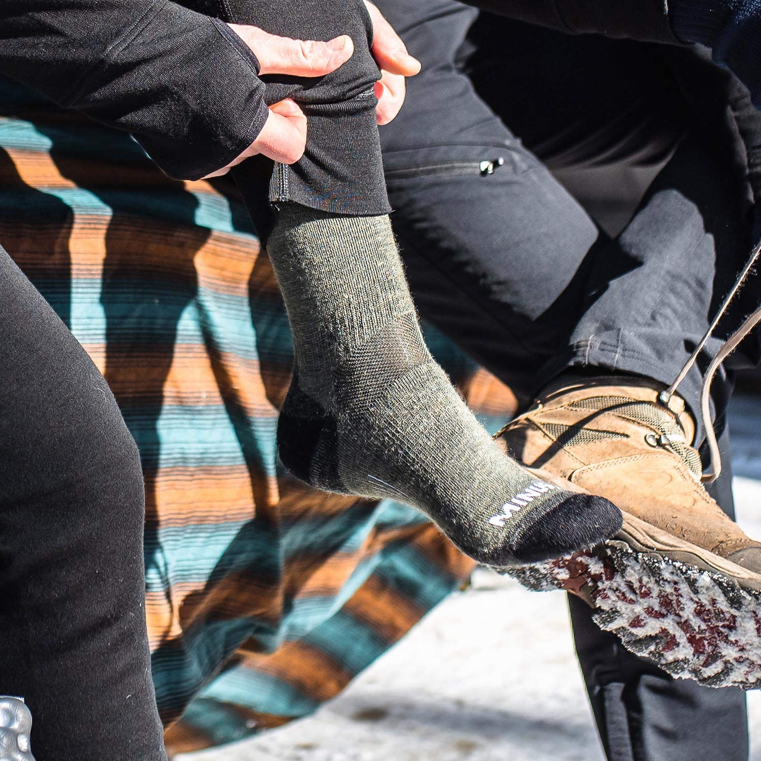 Premium USA Made Merino Wool Crew Socks for Hiking & Outdoor Adventures - Durable, Moisture-Wicking & Comfortable for Mountain Climbing, Camping & Trail Running