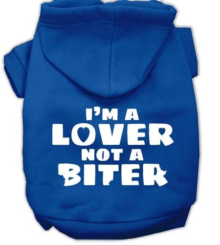 Lover Not Biter Dog Hoodie - Soft & Comfortable Pet Hoodie for Small & Medium Dogs - Perfect for Outdoor Walks, Photo Shoots & Cold Weather