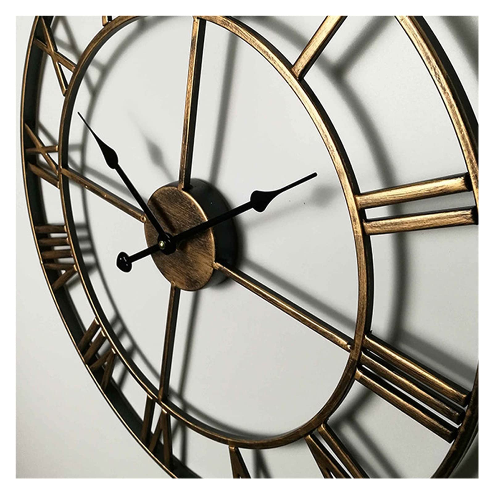 Stylish Round Wall Clock with Numerals - Indoor & Outdoor Decorative Hanging Clock for Home, Garden, Office (Brown) - Perfect for Living Room, Bedroom, Patio Decor