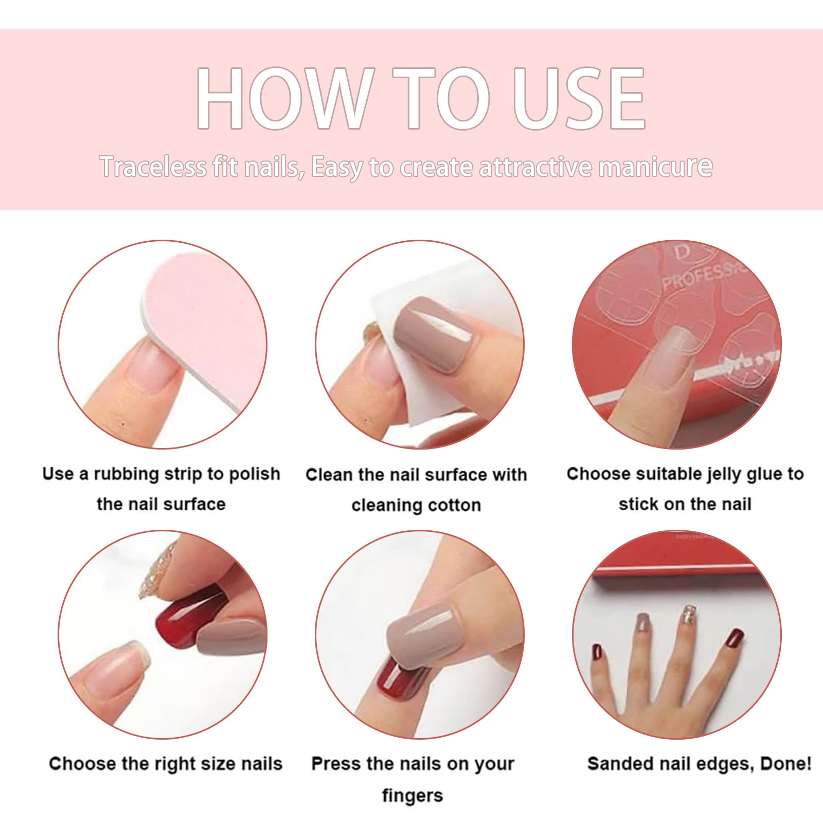 Gradient Purple Press on Nails - Short Square False Nails with Black French Tips - Glue on Nails Full Cover Acrylic Fake Nails Kit - Glossy & Durable 24Pcs for Women & Girls - Perfect for Daily Wear, Parties, Weddings & Special Occasions