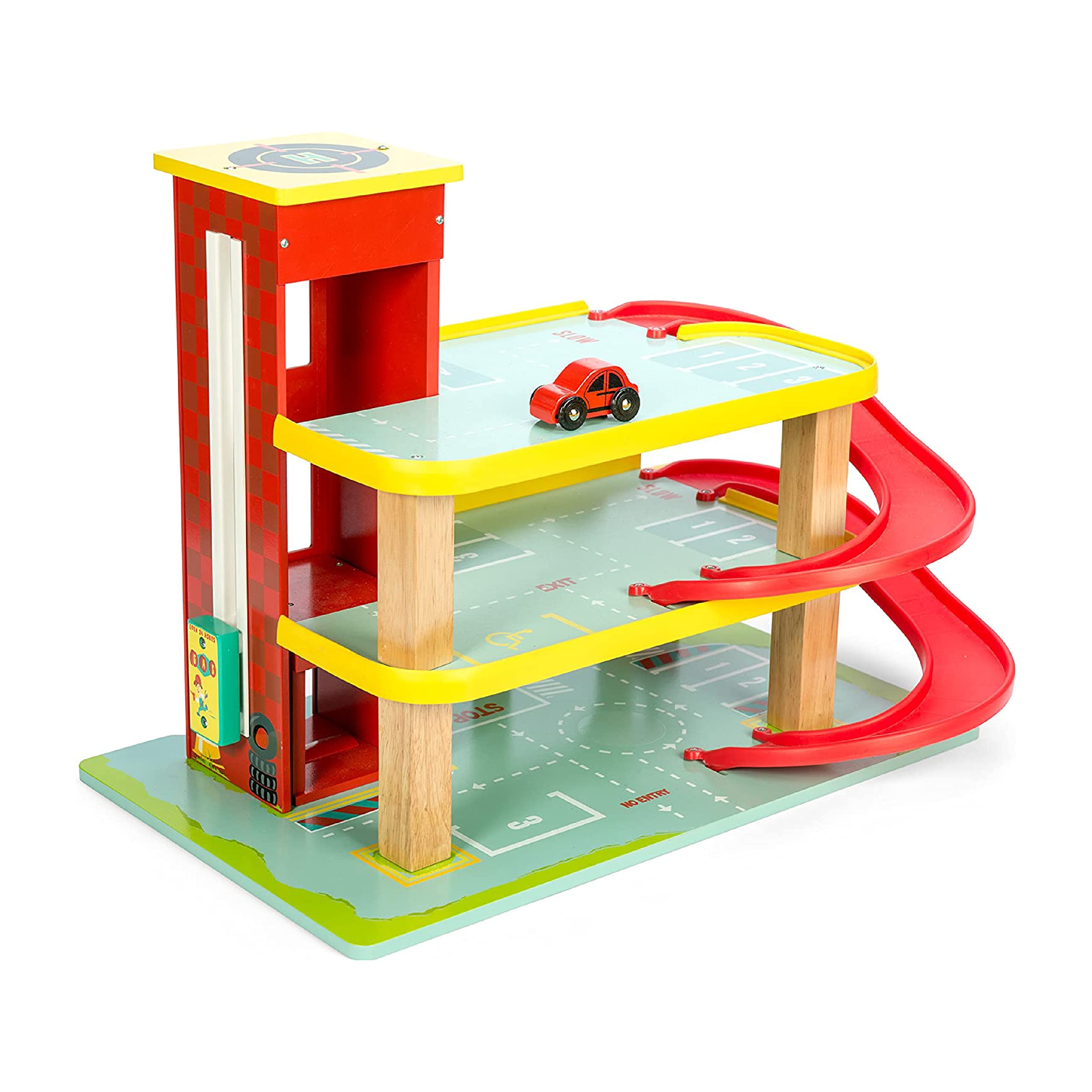 Le Toy Van Dino's Garage Playset (TV450) - Wooden Dinosaur Toy Garage for Kids Ages 3+, Perfect for Pretend Play & Early Learning