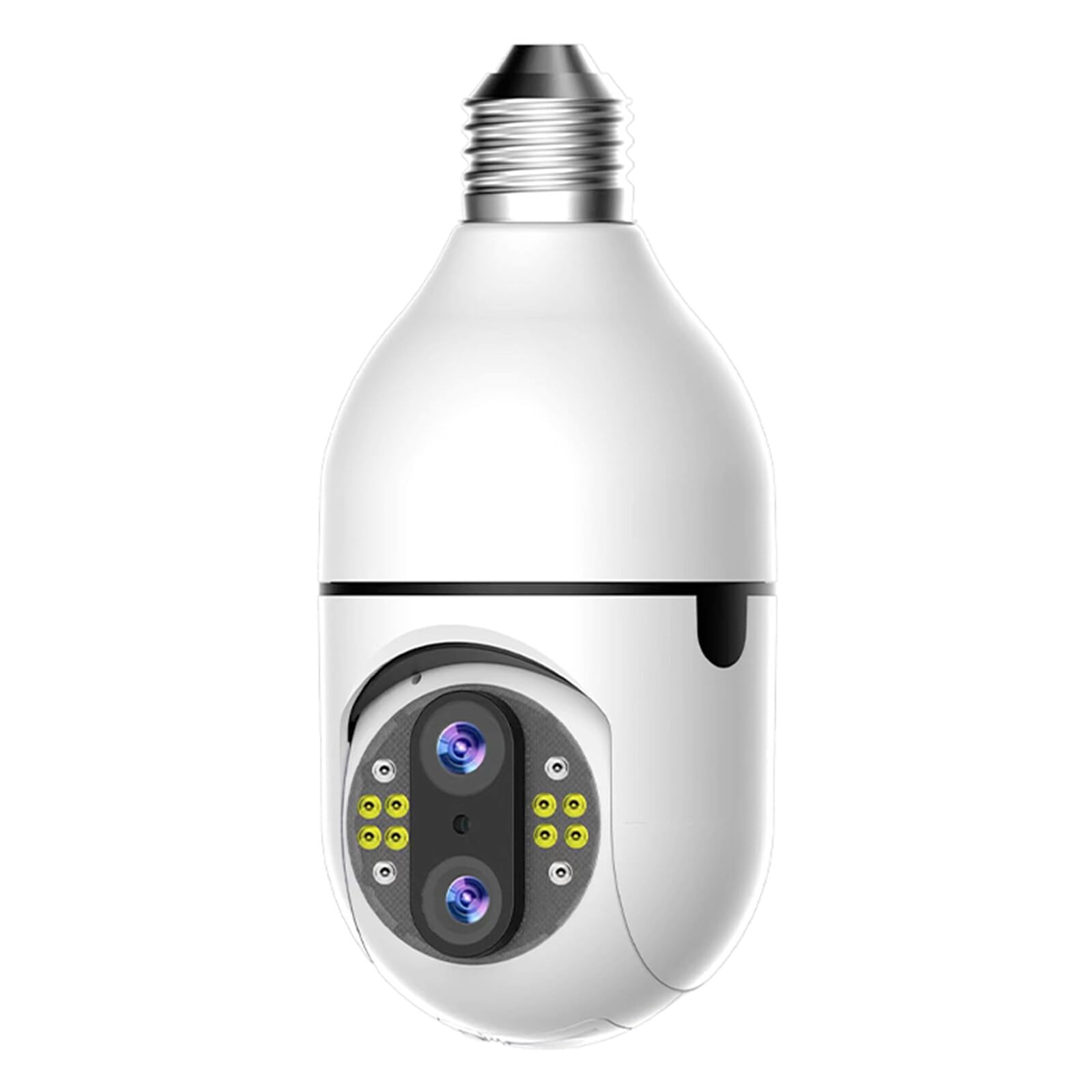 QITHRAN 360° Panoramic Light Bulb Security Camera with Motion Detection & Night Vision - Indoor/Outdoor Home Surveillance for Garage, Yard, and Front Door Monitoring