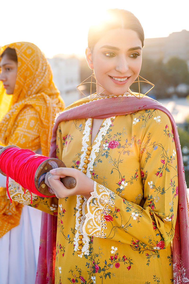 GOLD MUSE 3-Piece Embroidered Lawn Suit for Women - Elegant Pakistani Formal Wear for Weddings & Special Occasions